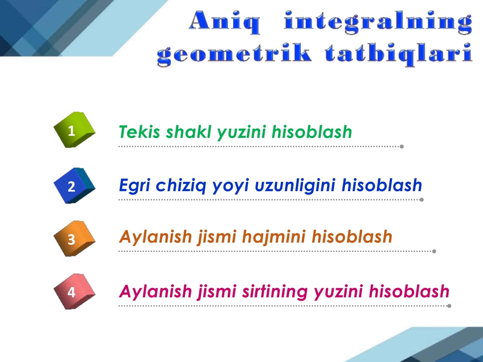 Tekis shakl yuzini hisoblash 2