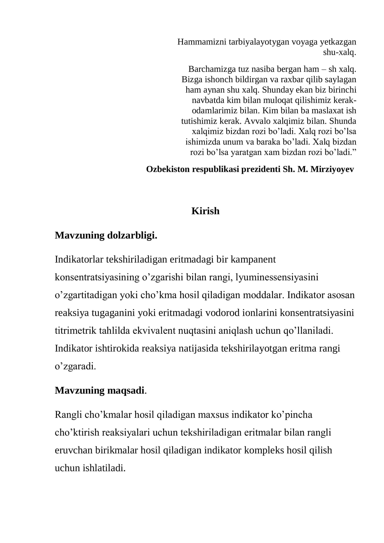 Oksidlanish-qaytarilish reaksiyalarida qo’llaniladigan indikatorlar va indikator xatoliklarini hisoblash 2