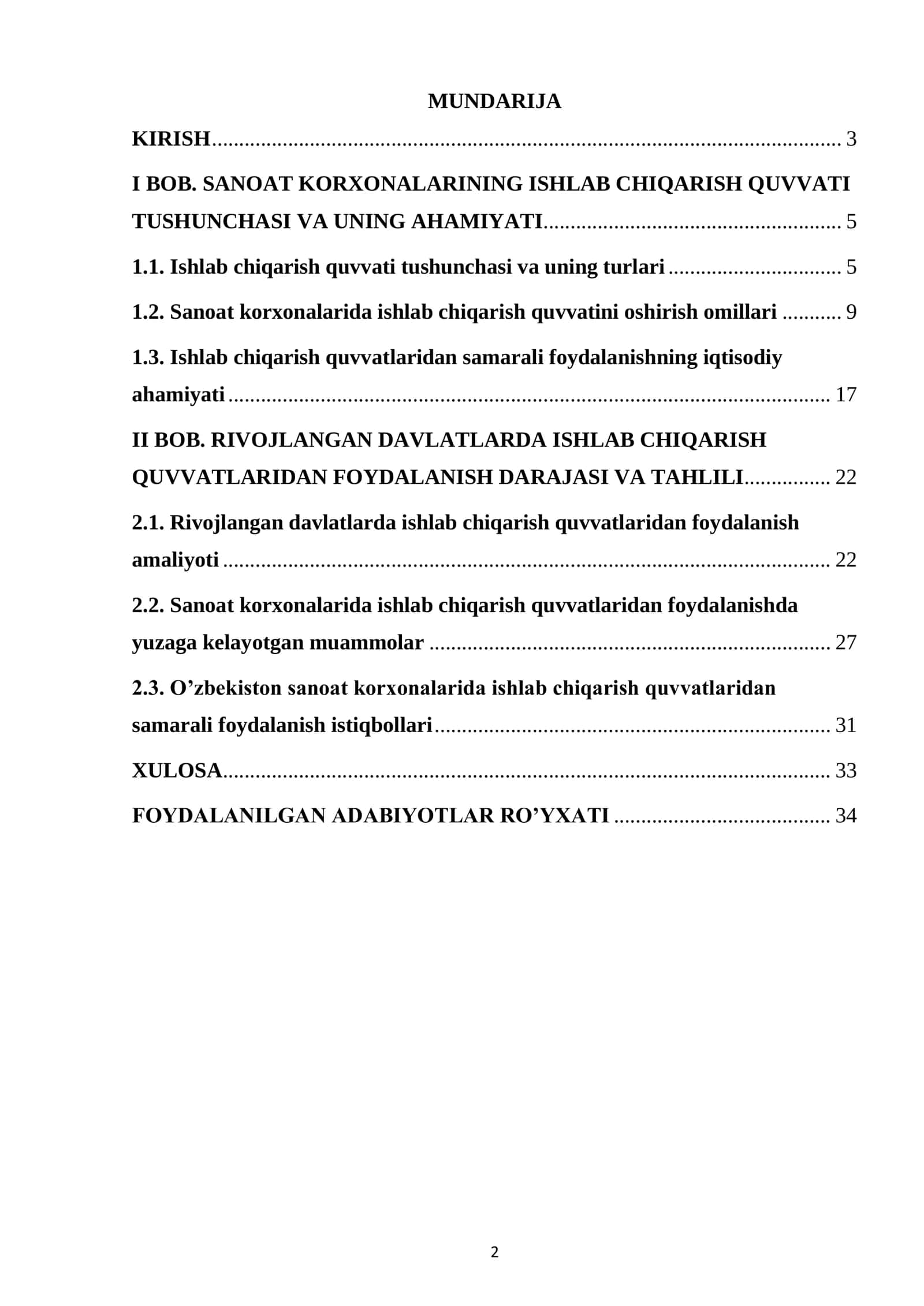 SANOAT KORXONALARI ISHLAB CHIQARISH QUVVATI VA ULARDAN FOYDALANISHNI YAXSHILASH YO‘LLARI 2