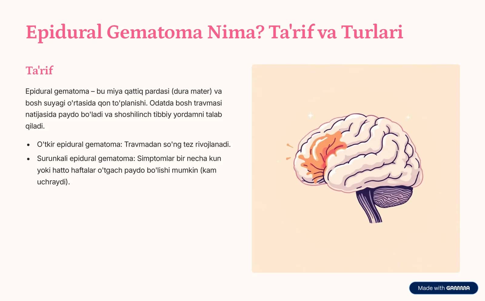 Epidural Gematomani Paydo Bo'lishi: To'liq Tahlil 2