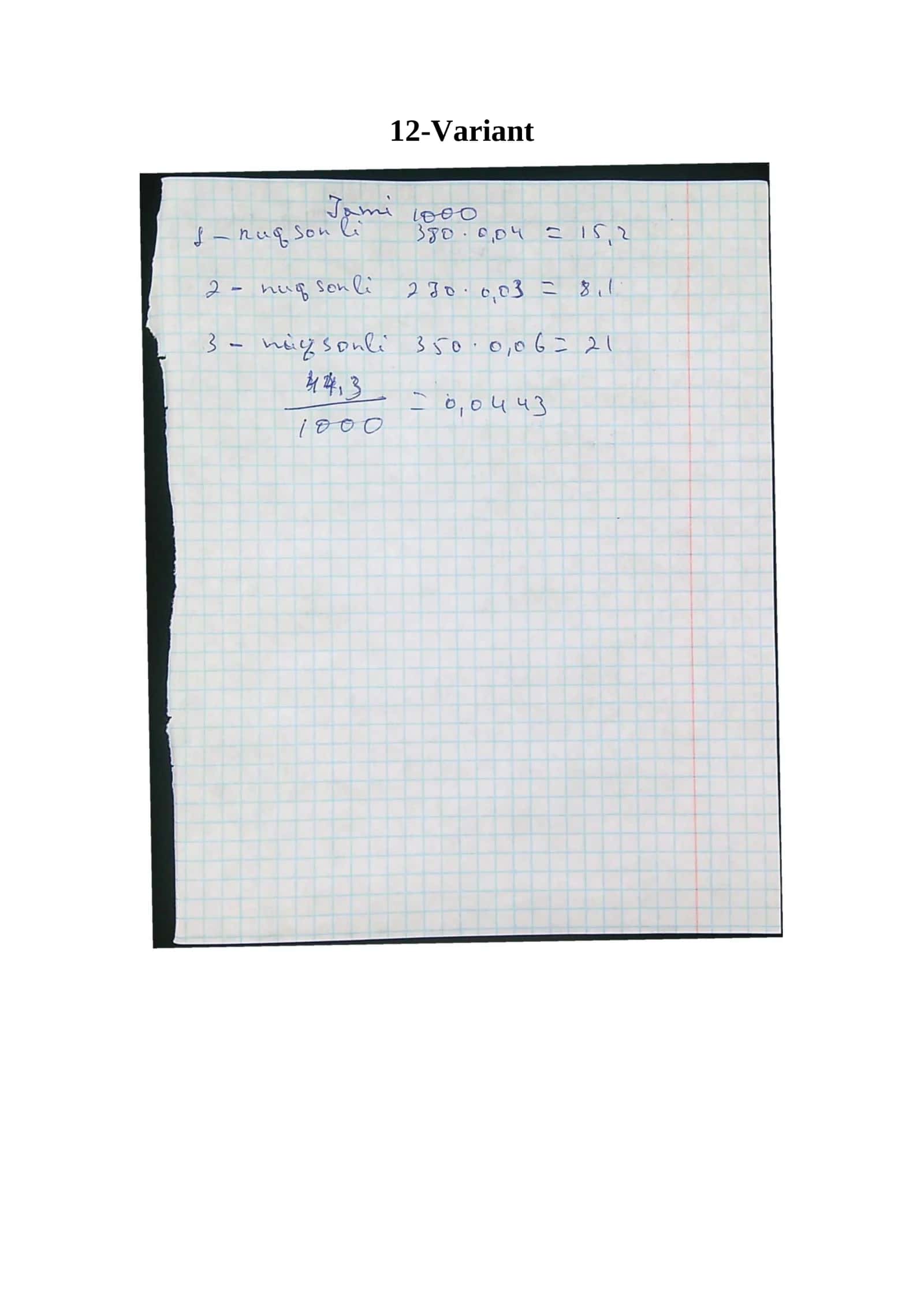 Ehtimollik va statistika MUSTAQIL ISH 2 2