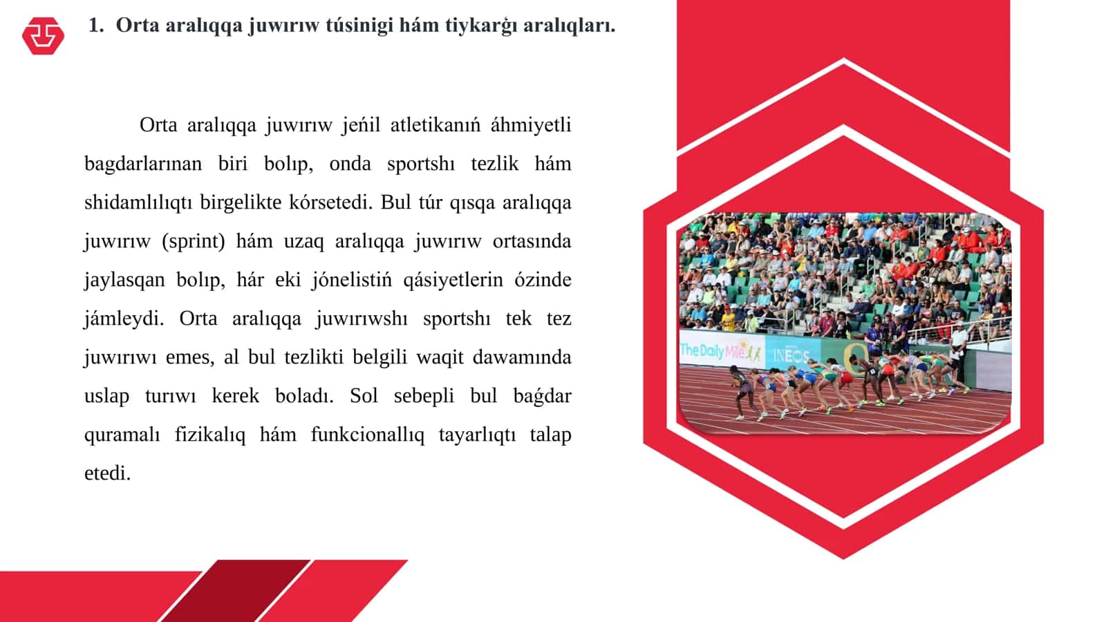 Orta aralıqqa juwırıw túrleri 2