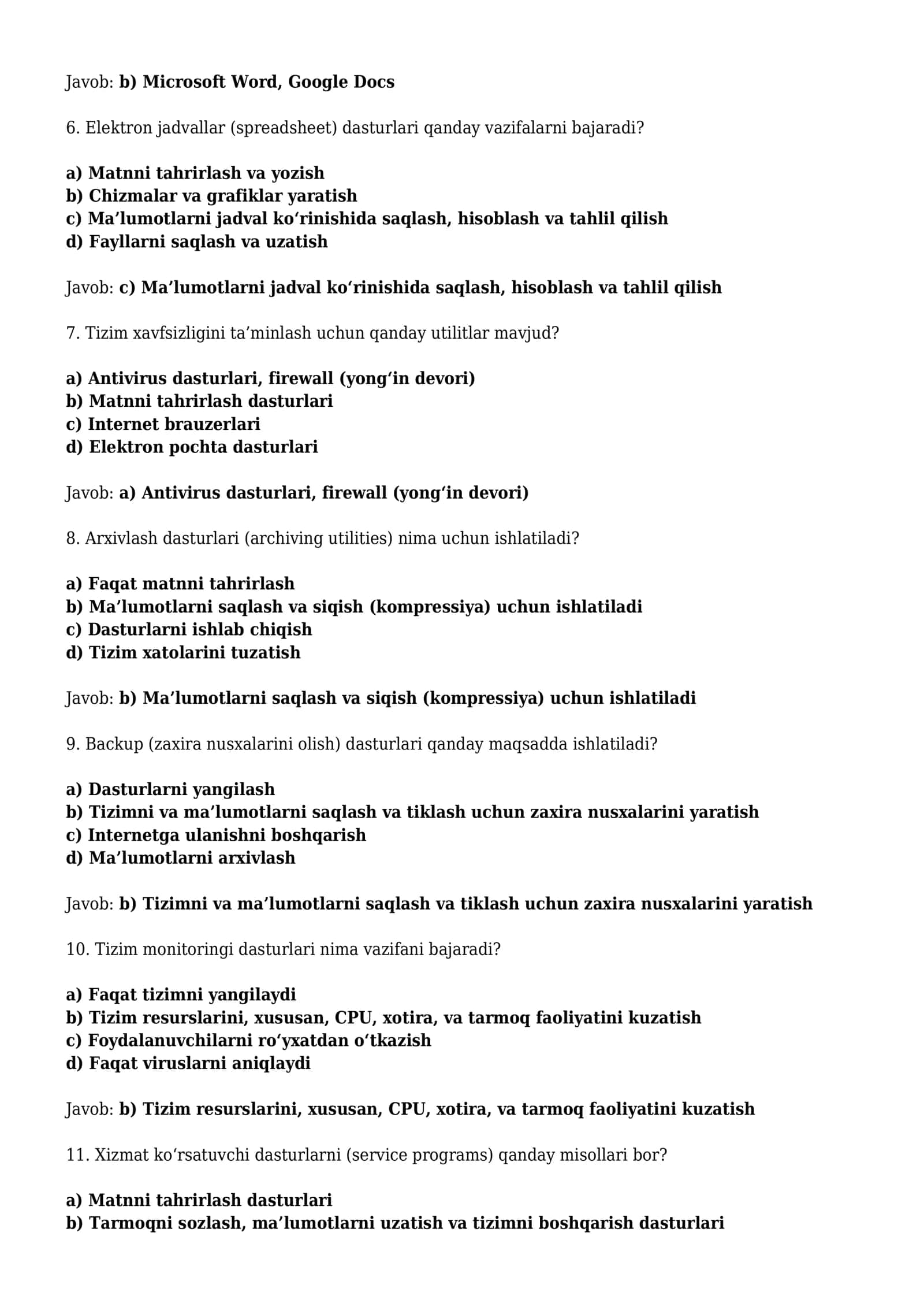 Amaliy dasturlar paketi va ularning vazifalari 2