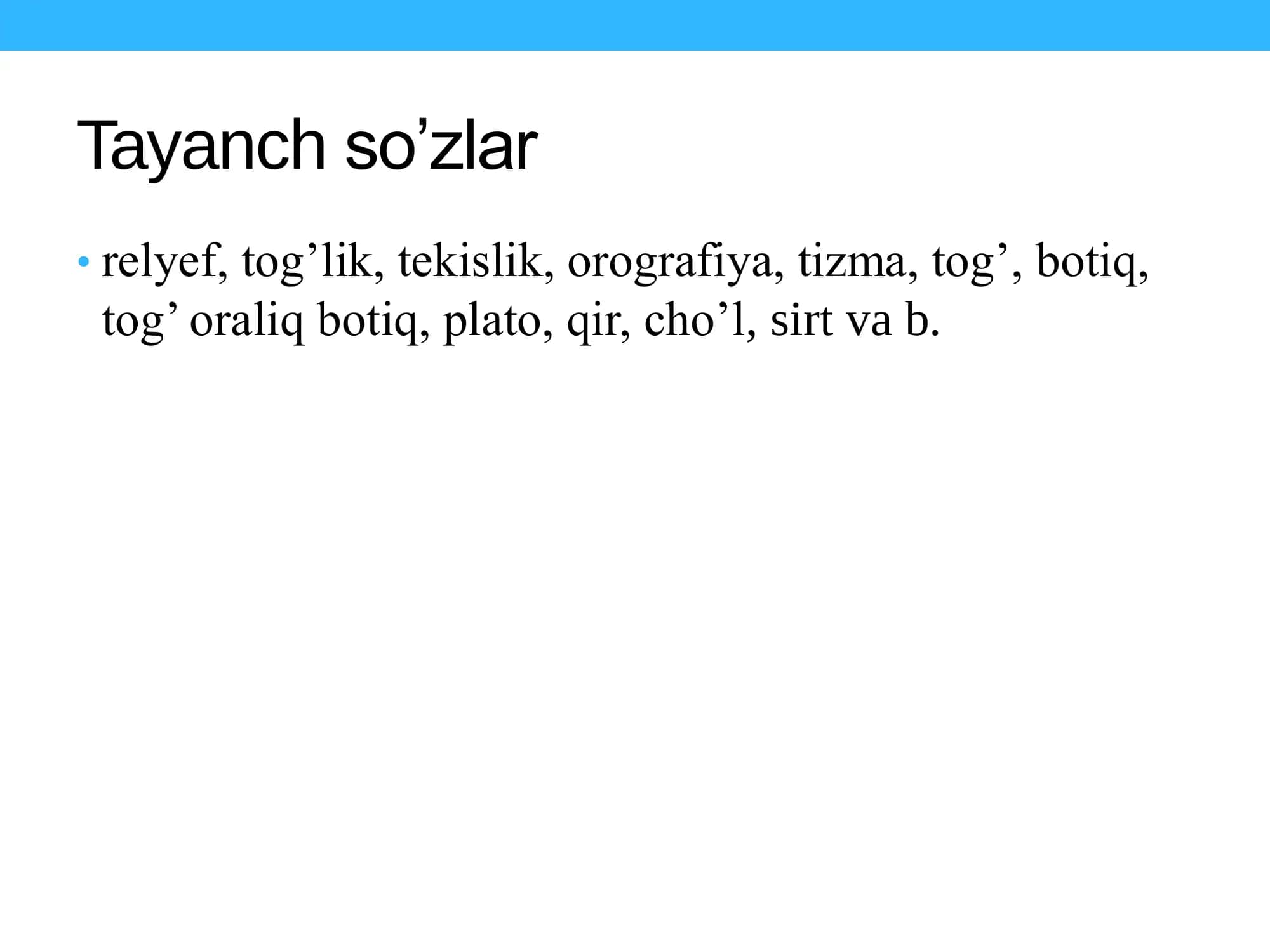 O’rta Osiyo Hududi Yer Yuzasining Tuzilishi 2