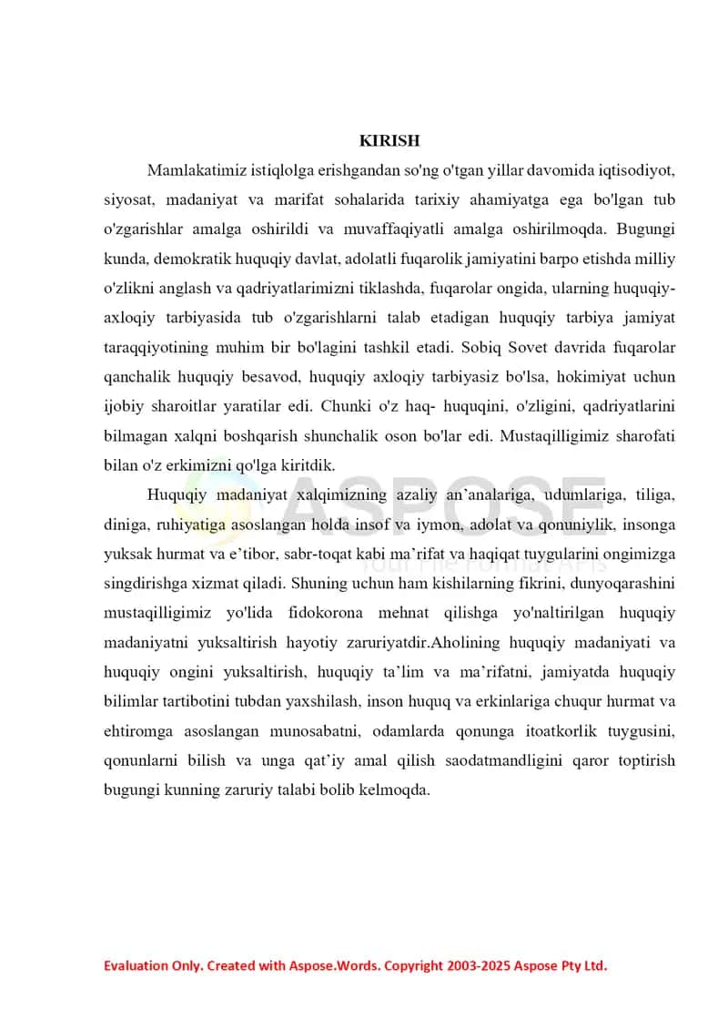 HUQUQIY TARBIYA TIZIMINI INSONPARVARLIK YOʻNALISHIDA TAKOMILLASHTIRISH 2