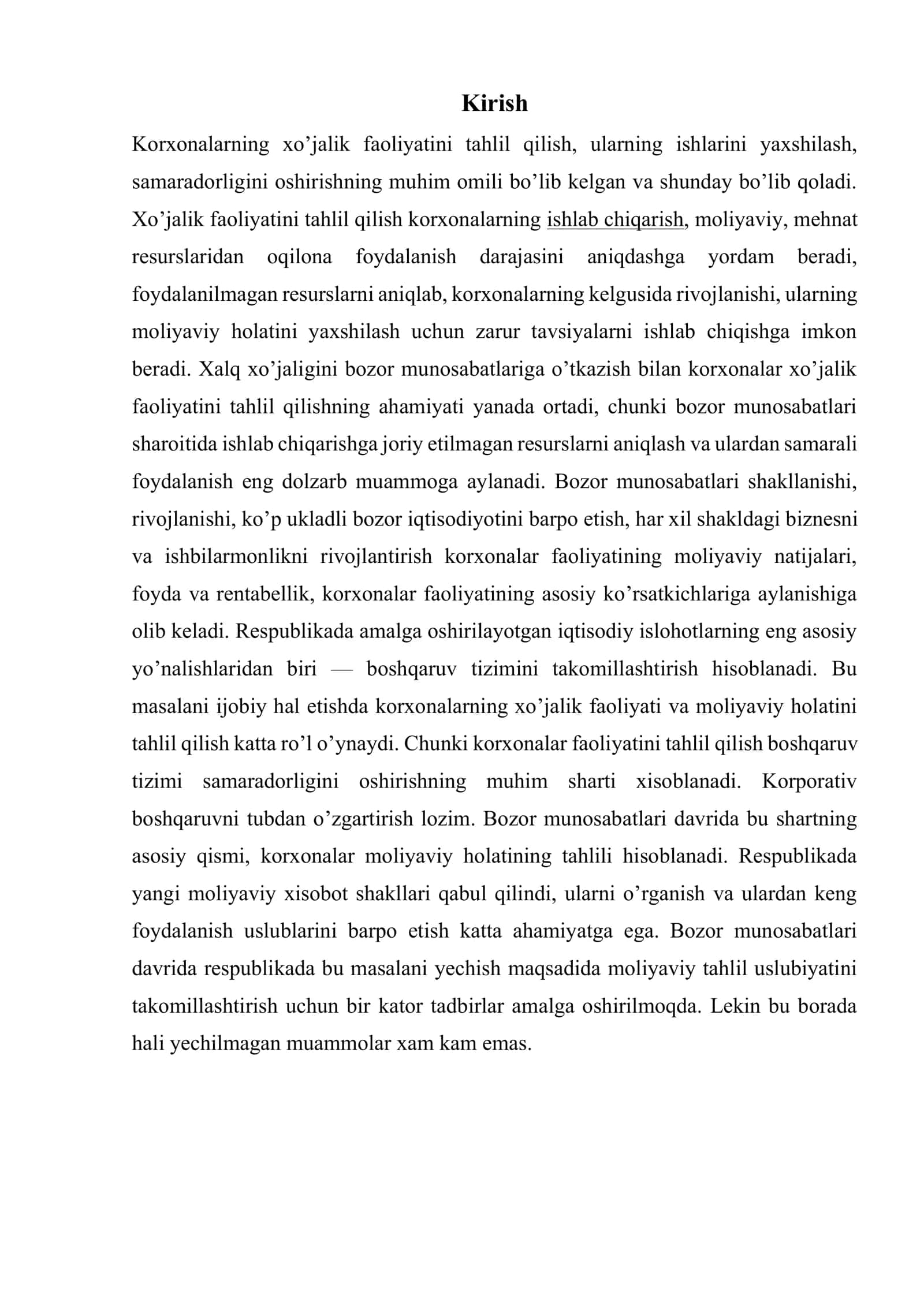 Korxona moliyaviy holatining tahlili 2