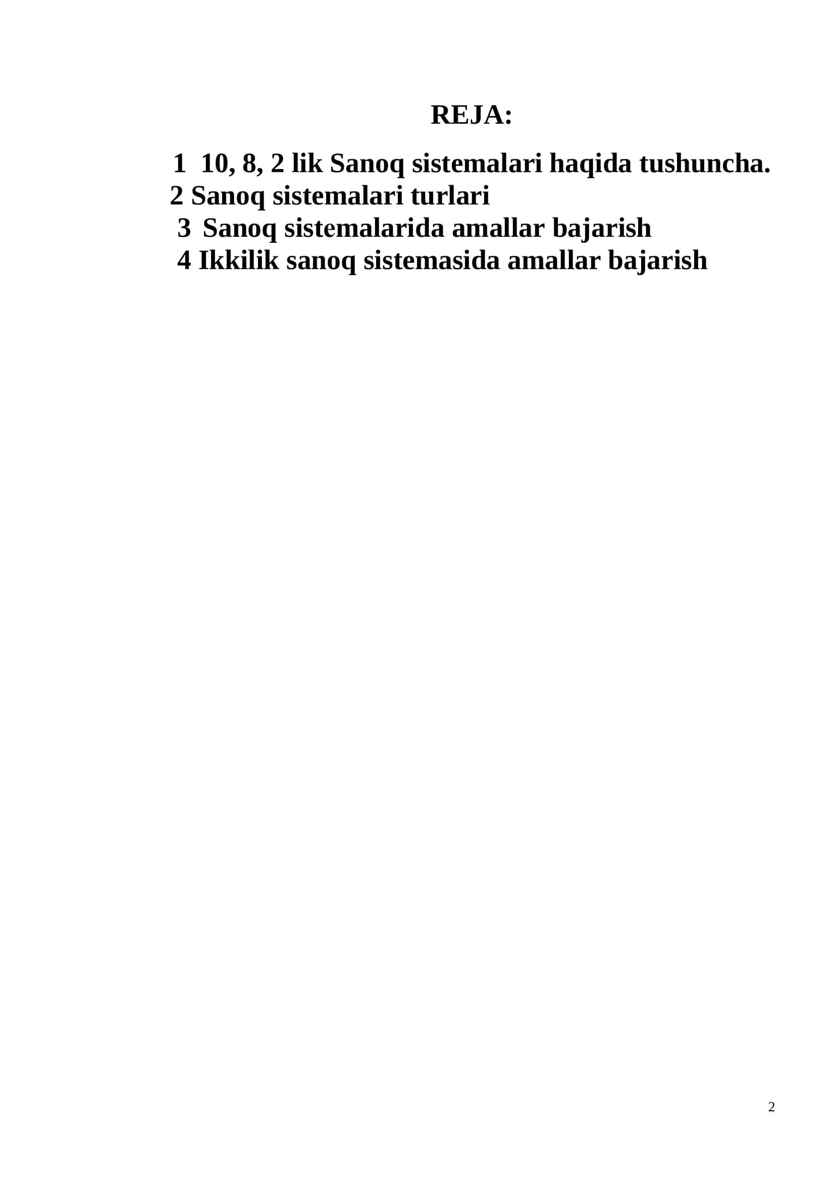 Sanoq Sistemalari 2