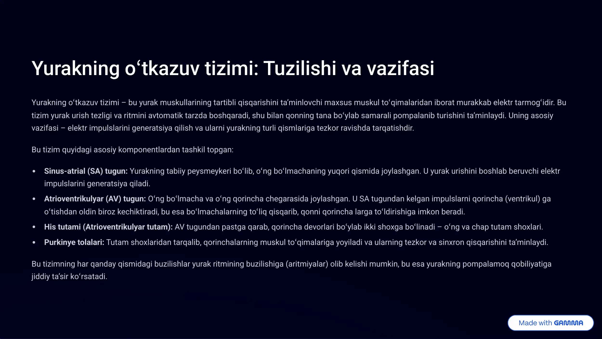 Yurak anatomiyasi va fiziologiyasi: Keng qamrovli ko'rib chiqish 2