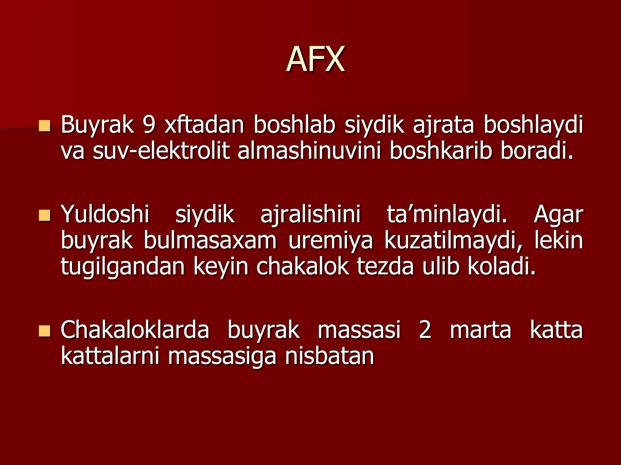 Siydik ajratish sistemasini АFX va zararlanish semiotikasi 2