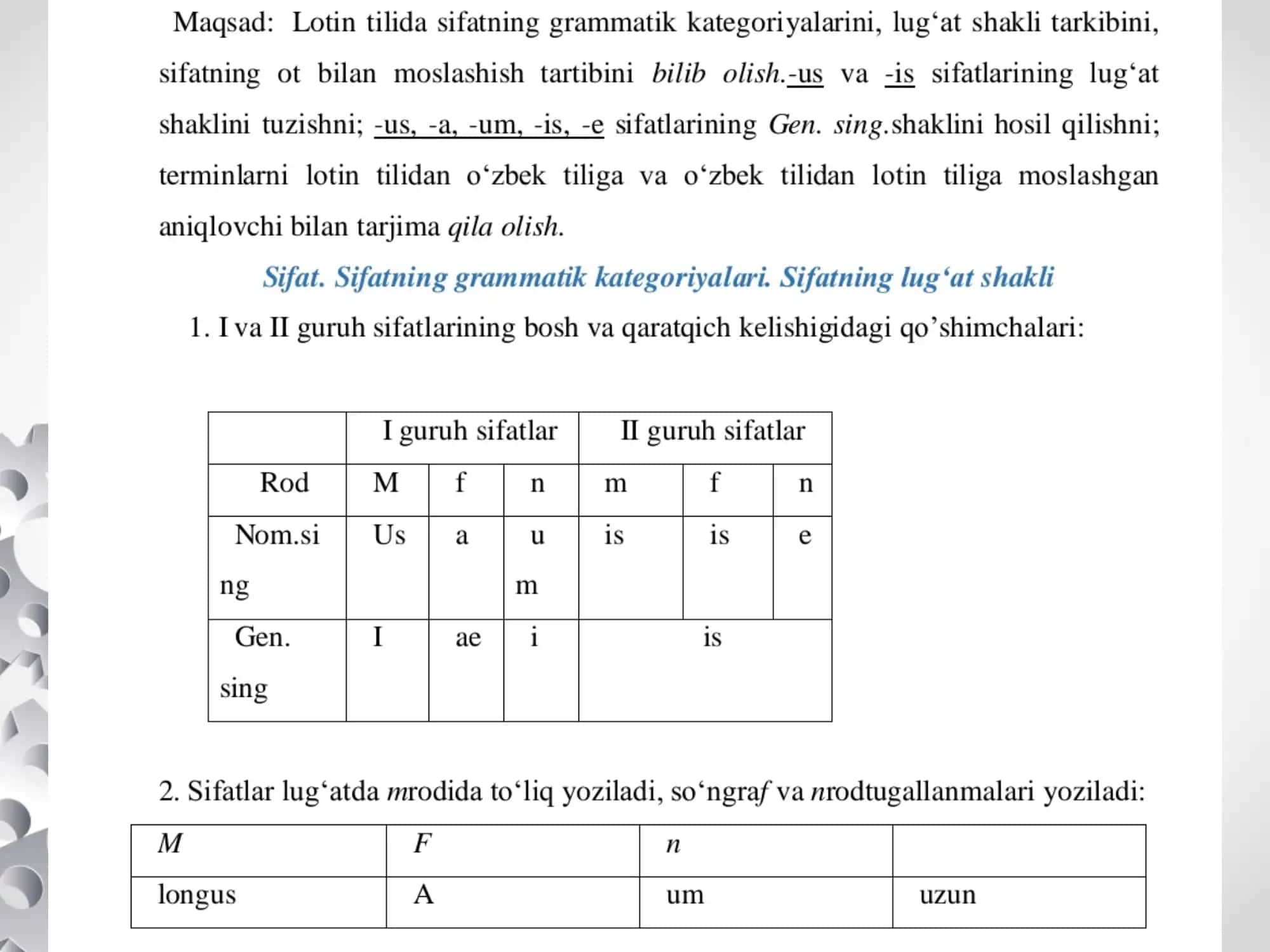 Sifat: grammatik kategoriyalari 2