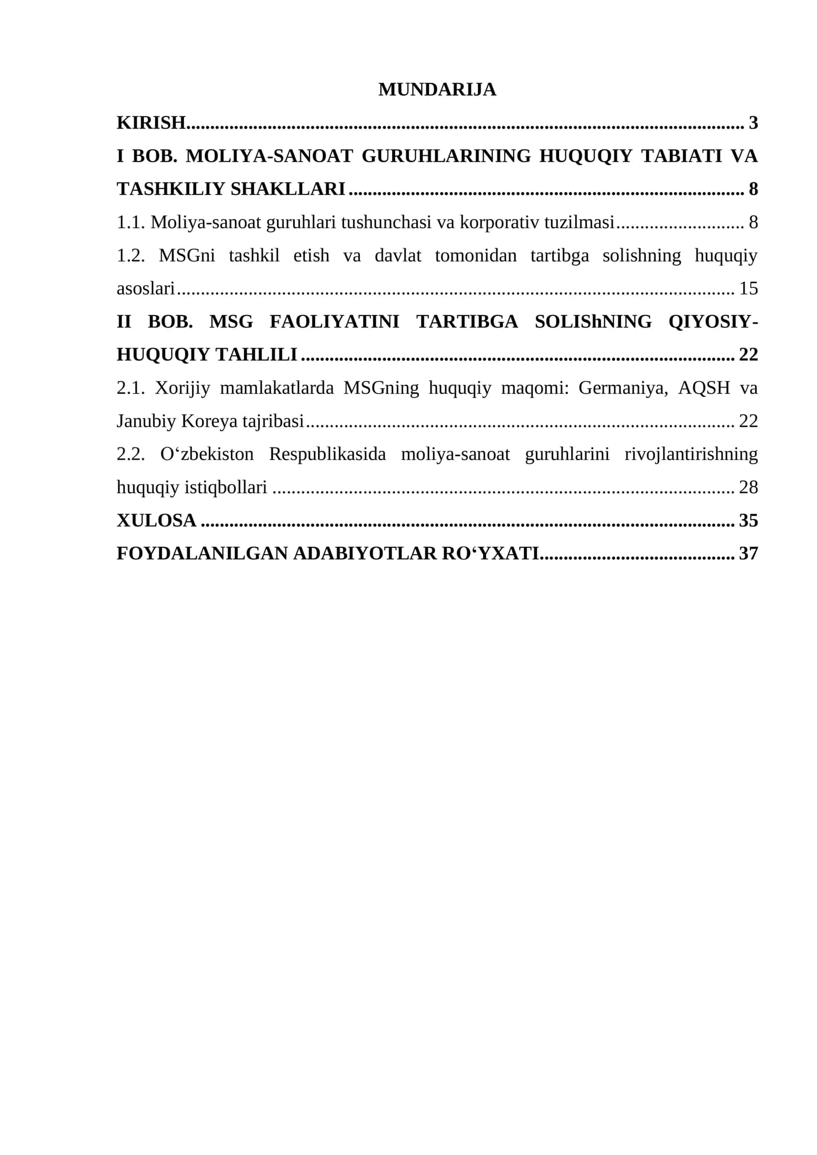 MOLIYA SANOAT GURUHLARINING MILLIY VA XORIJIY QIYOSIY TAHLILI 2