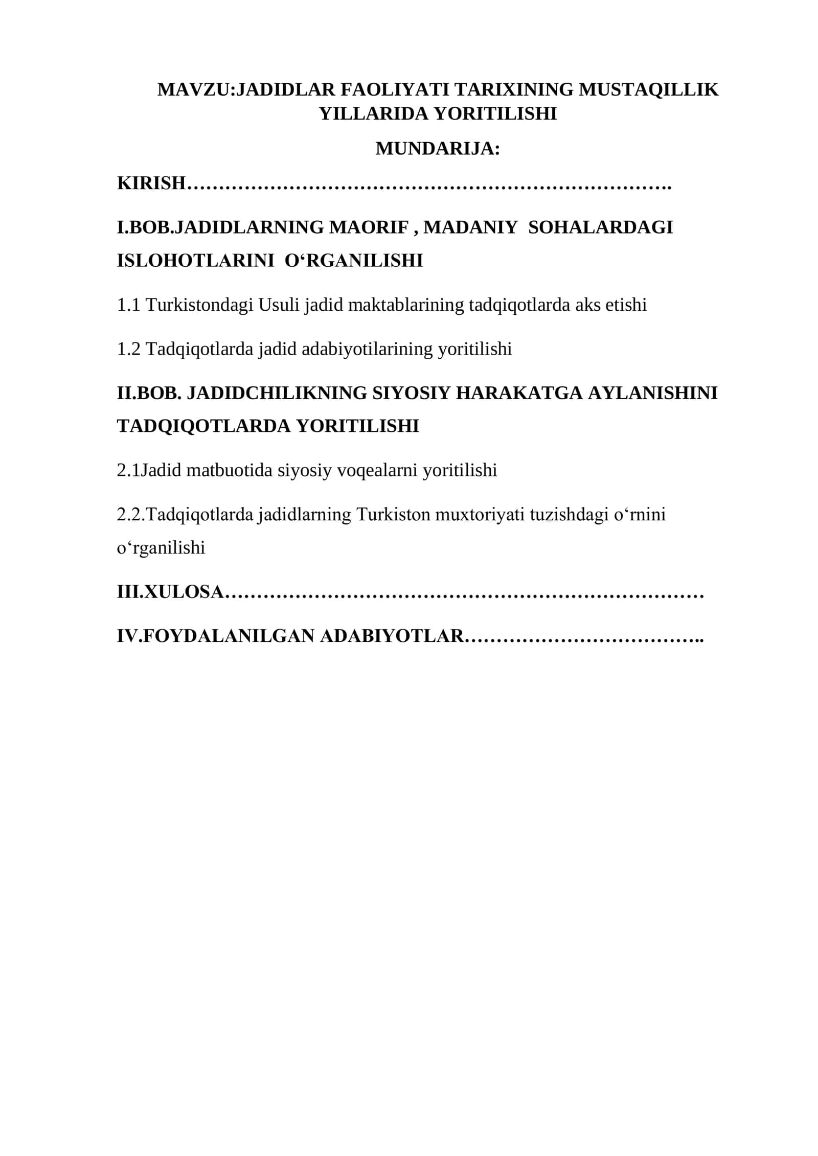 JADIDLAR FAOLIYATI MUSTAQILLIK YILLARIDA YORITILISHI 2