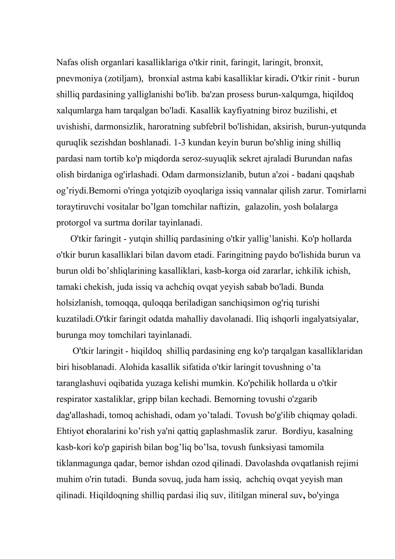 Nafas olish va yurak - qon tomir tizimlarining kasalliklari 2