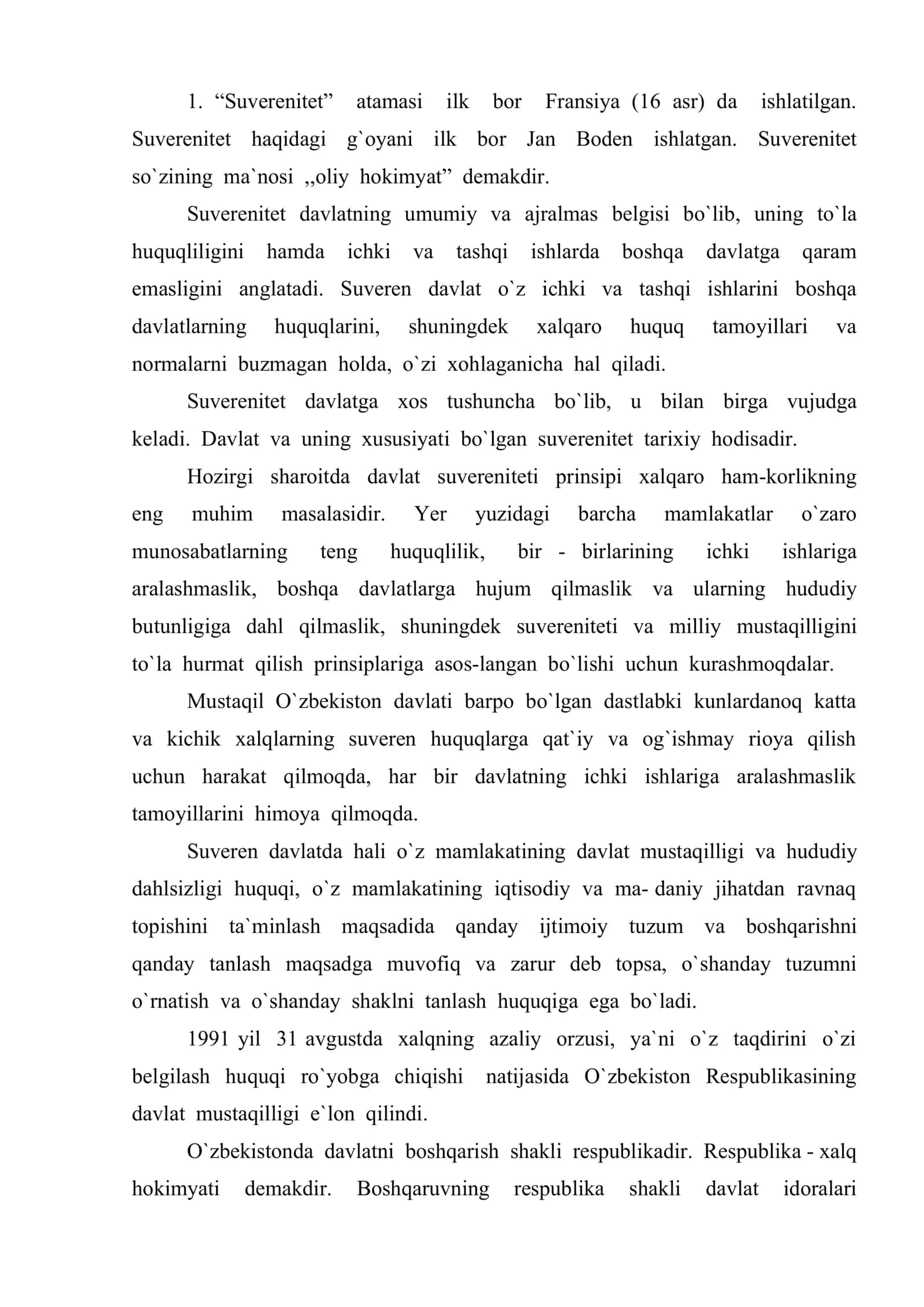 Mustaqil O`zbekiston Konstitutsiyasi va uning asosiy tamoyillari 2