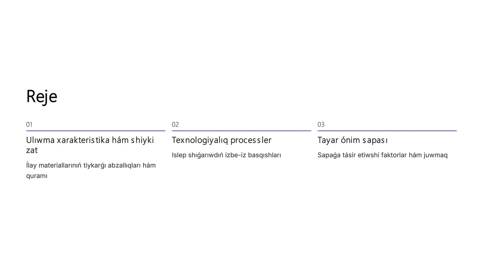 Ílay Músinshiligi Materialların Islep Shıǵarıw Texnologiyası 2