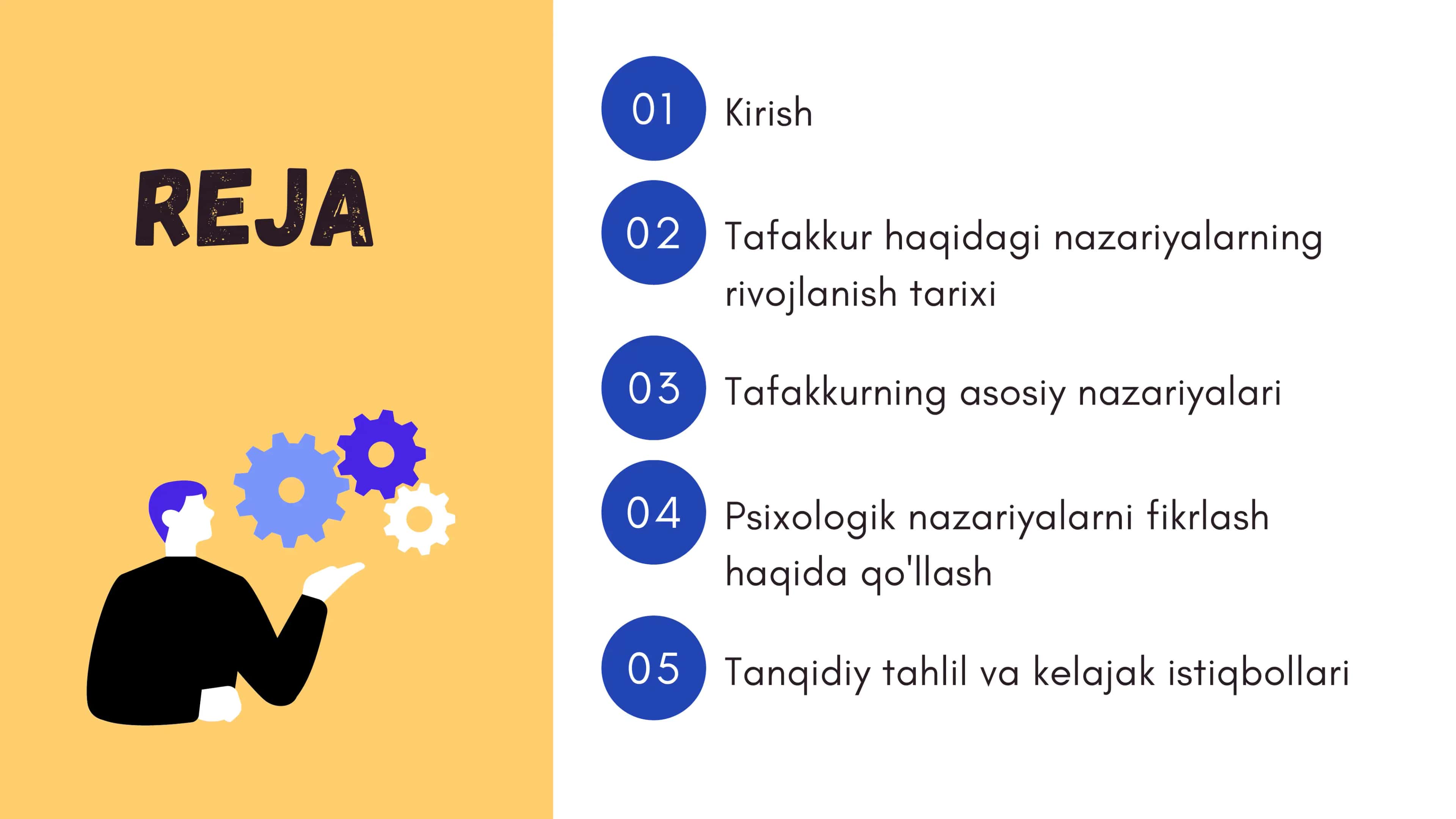 Tafakkur borasidagi psixologik nazariyalar. 2