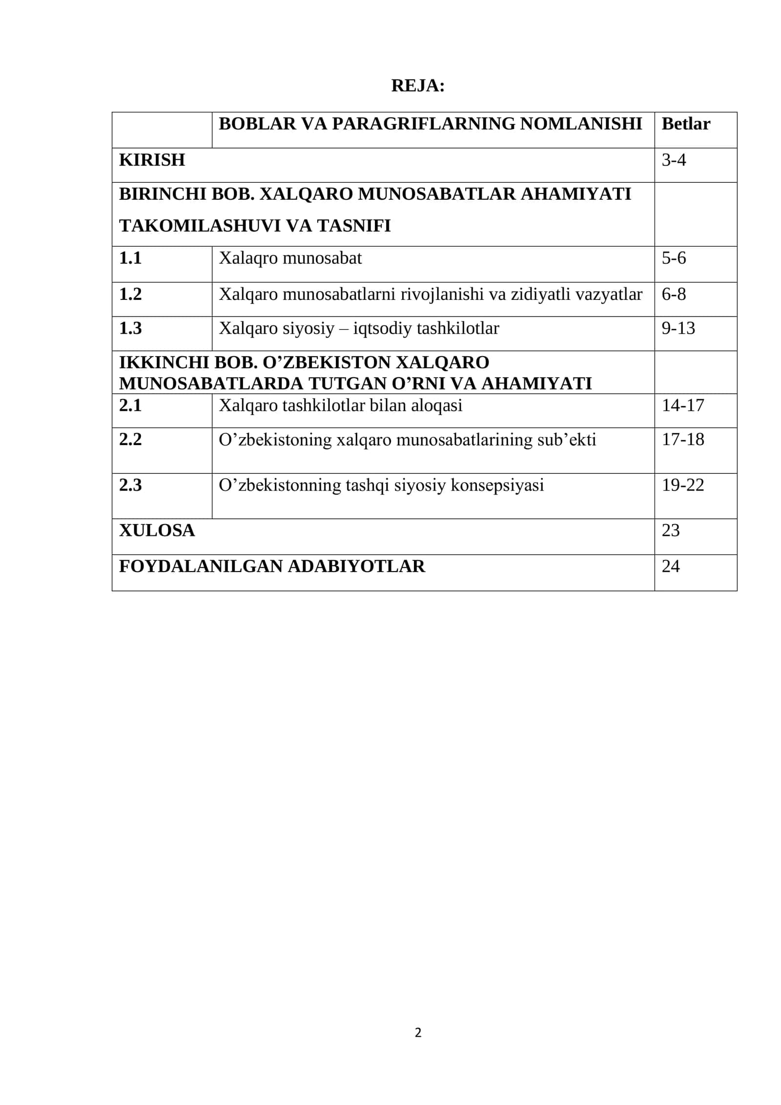 HOZIRGI ZAMON XALQARO MUNOSABATLARI TARAQQIYOTINING ASOSIY XUSUSIYATLARI 2