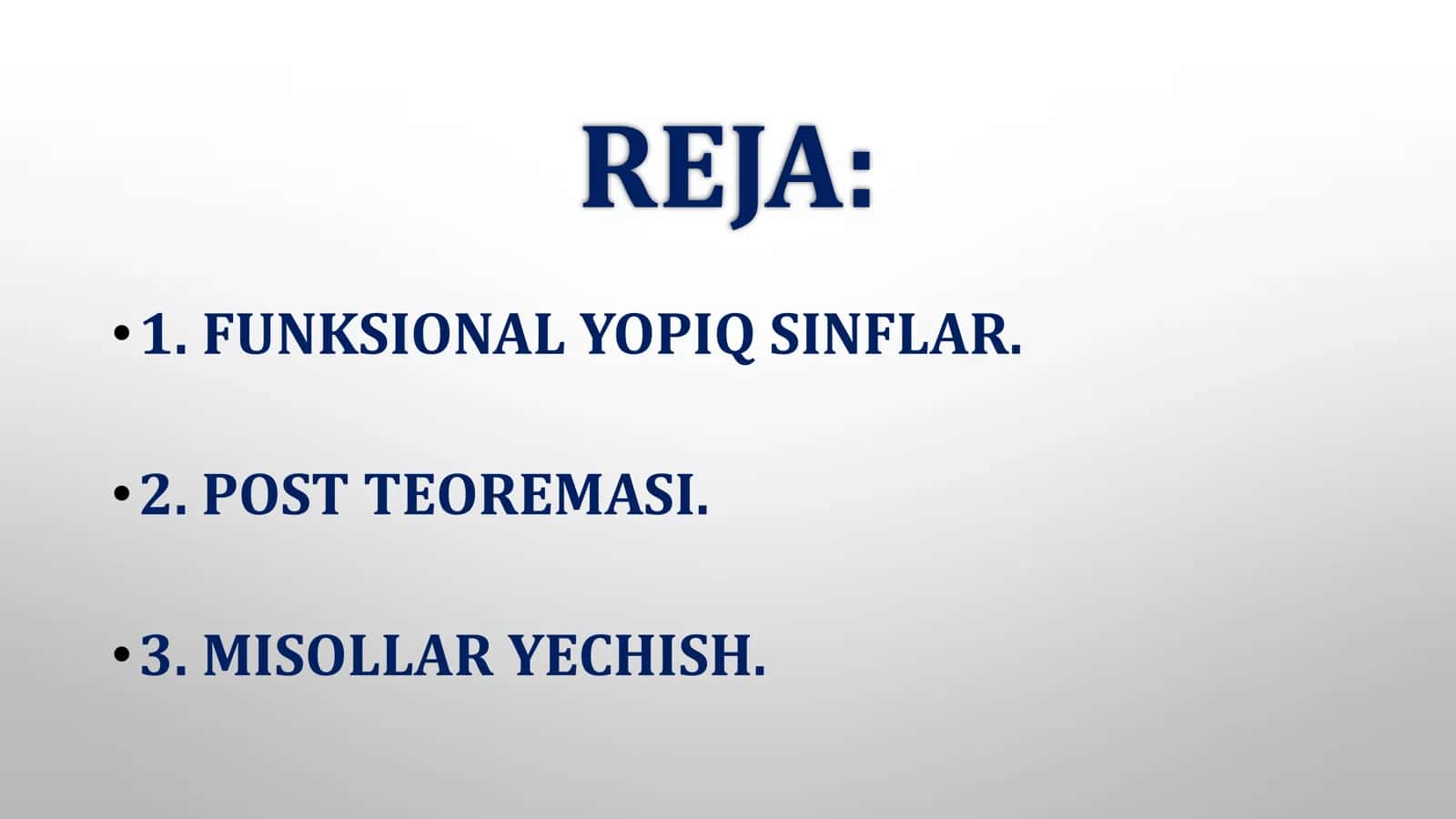 Post teoremasi va uning natijalari 2