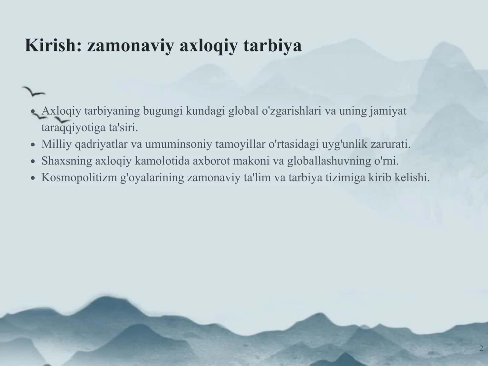 Zamonaviy axloqiy tarbiyada kosmopolitizmga moyillik 2