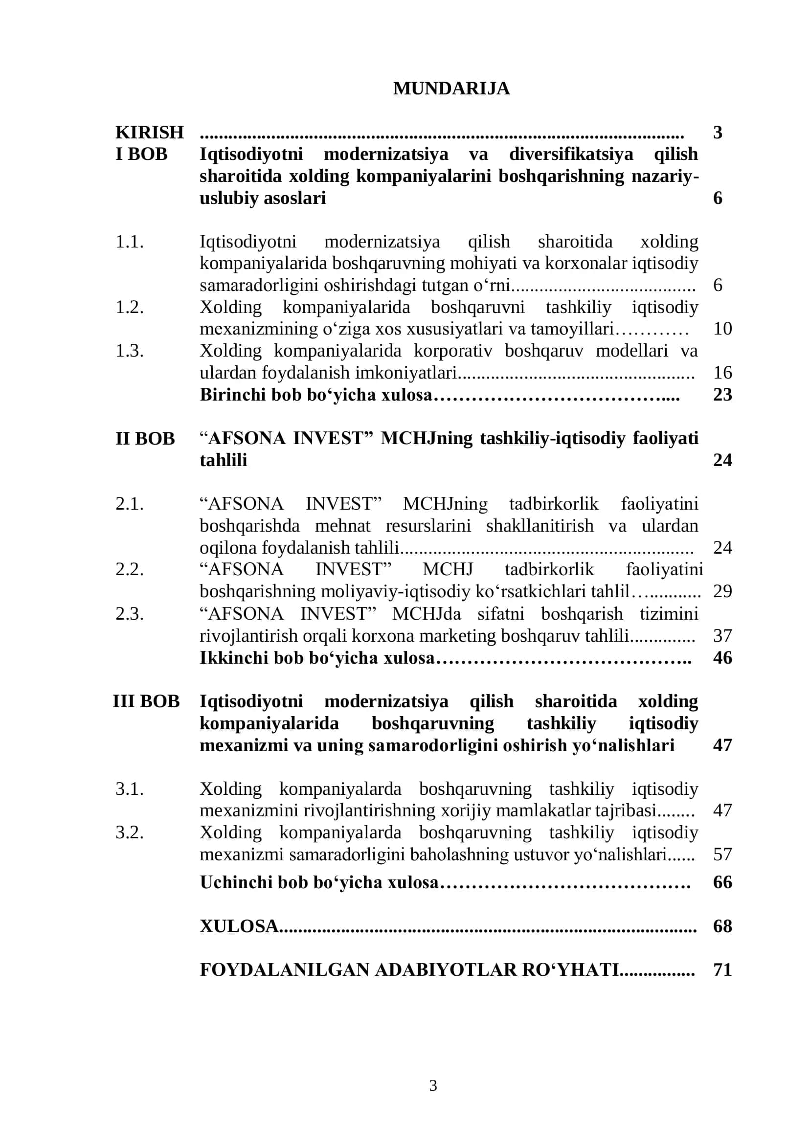 Iqtisodiyotni modernizatsiya va diversifikatsiya qilish 2