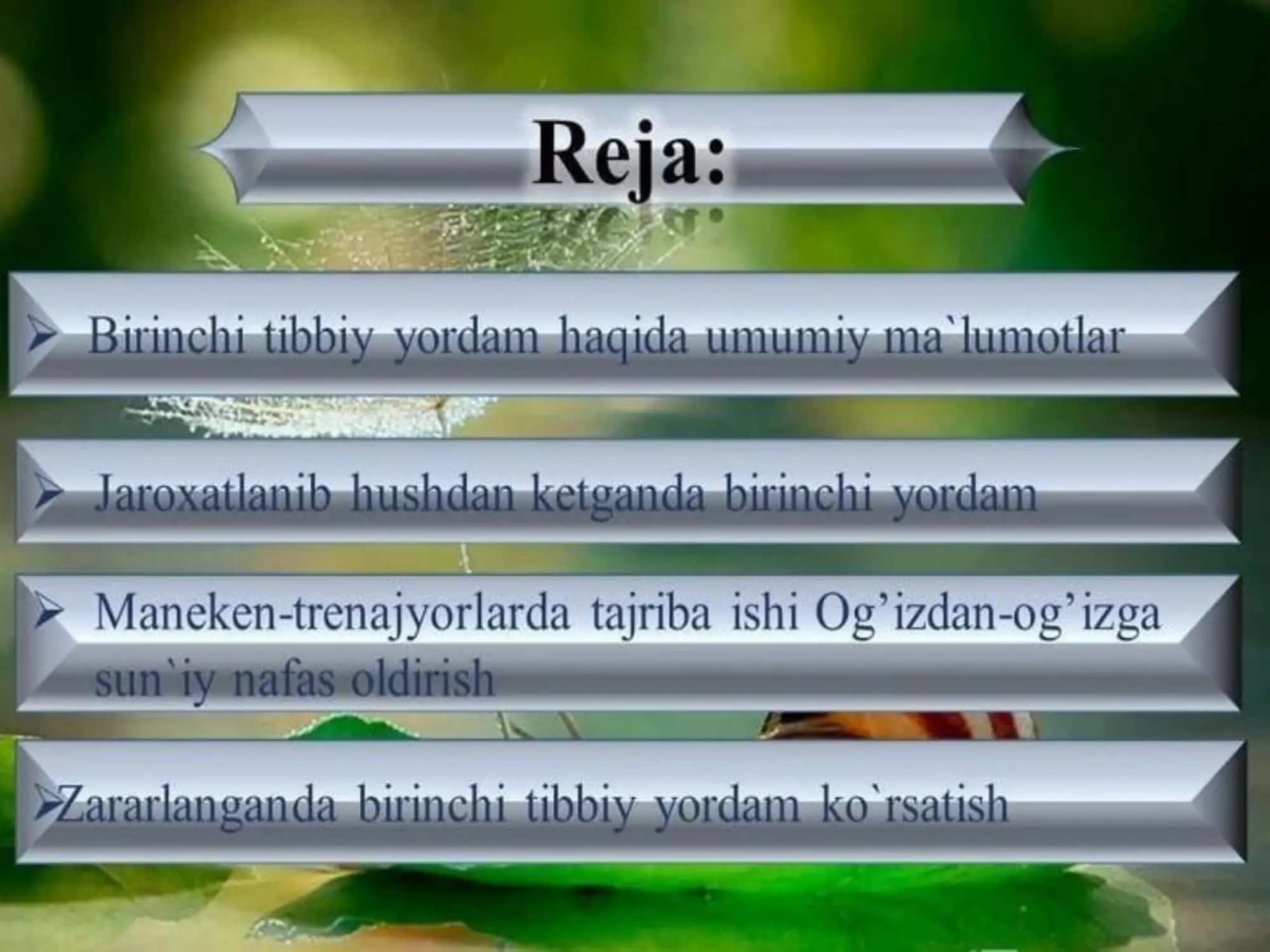 Hushdan ketishda birinchi yordam koʻrsatish algoritmi 2