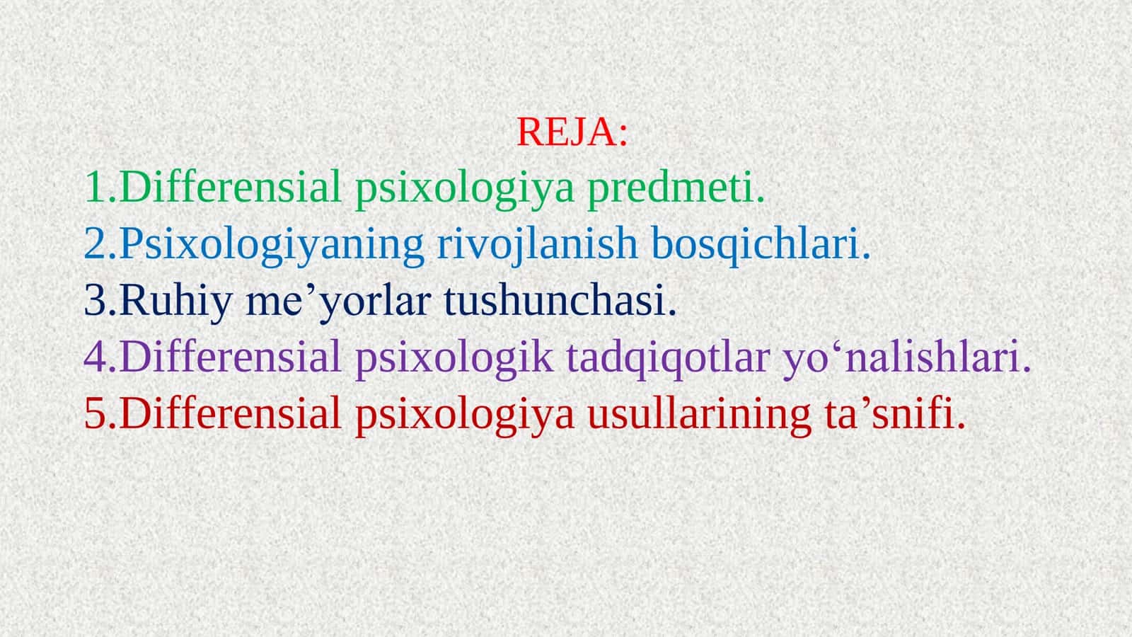DIFFERENSIAL PSIXOLOGIYA - INDIVIDUAL FARQLAR HAQIDAGI FAN SIFATIDA 2