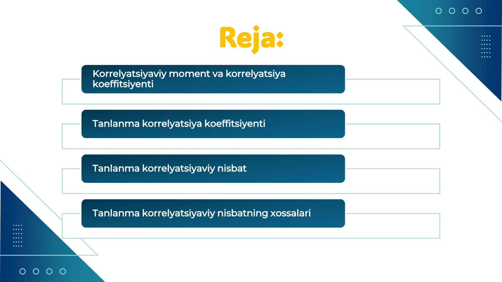 Tanlanma korrelyatsiya koeffitsiyenti va uning xossalari 2
