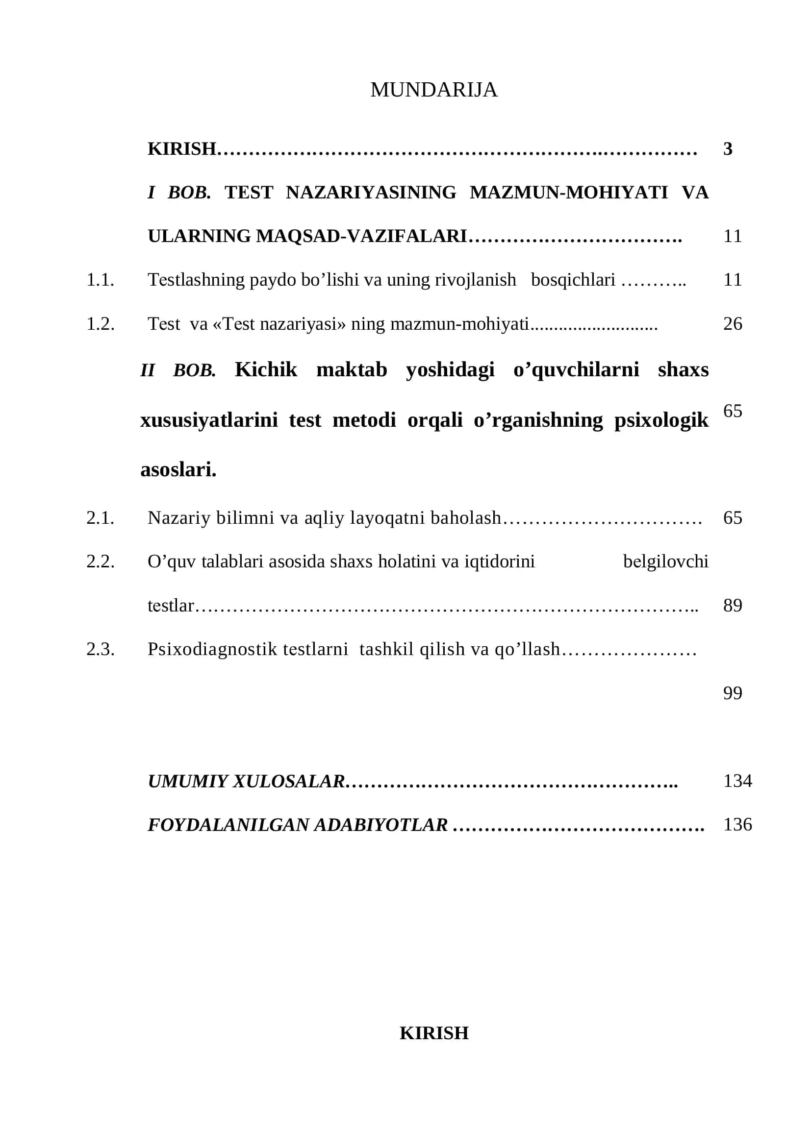 Boshlang’ich ta’lim pedagogikasi yo’nalishi bo’yicha bakalavr 2