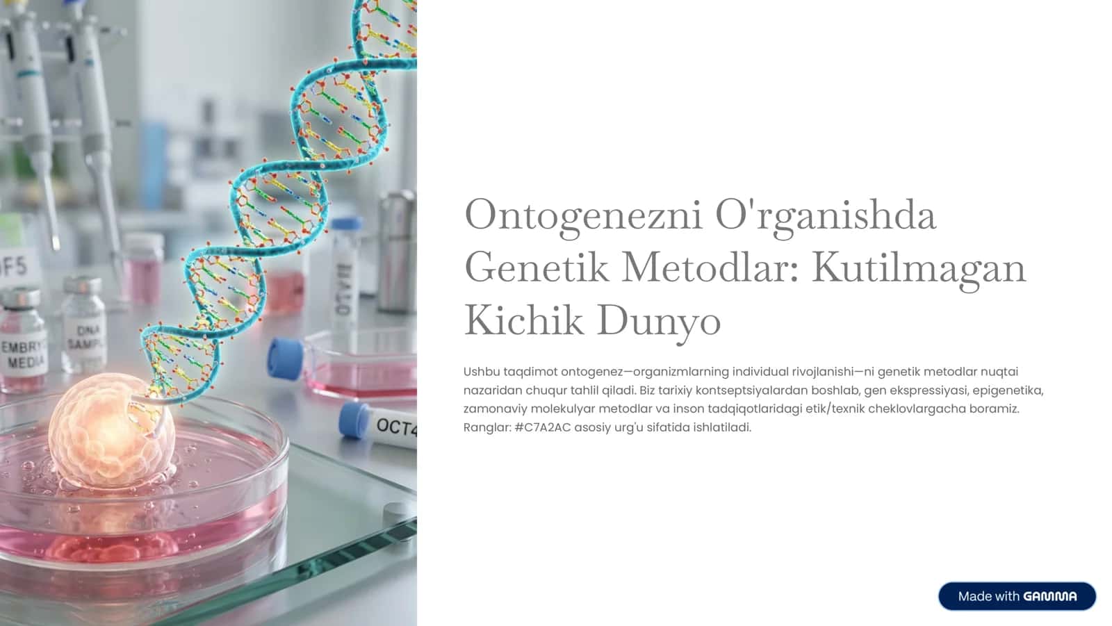 Ontogenezni o'rganishda qo'llaniladigan  genetik metodlar 2