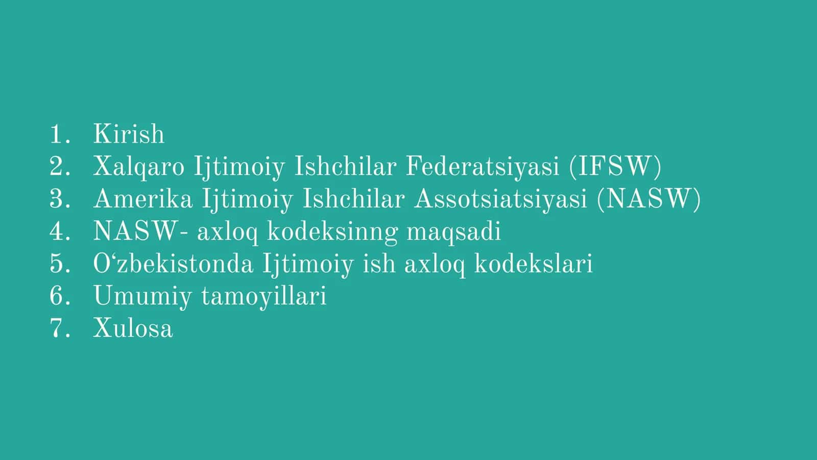 Ijtimoiy ish axloq kodekslari 2