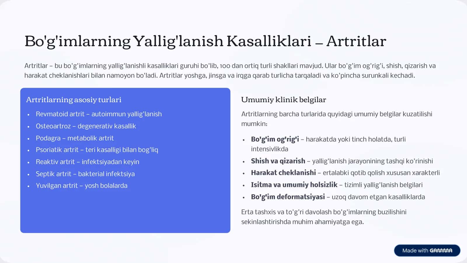 Suyak va Bo'g'imlarning Tizimli Kasalliklari 2