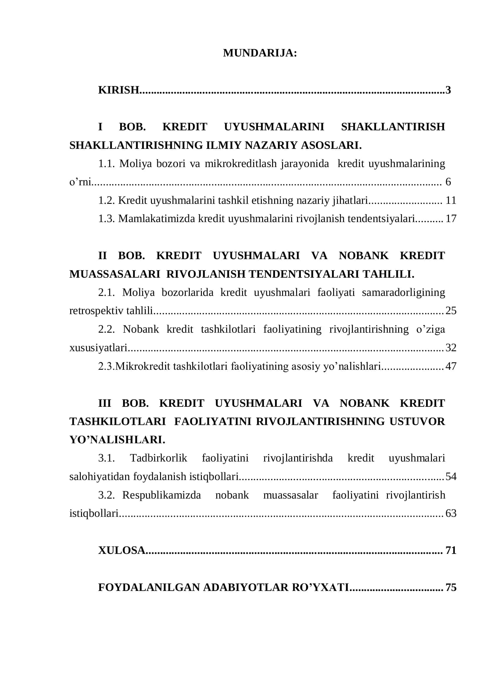 Kredit uyushmalarini shakllantirish va rivojlantirish istiqbollari 2