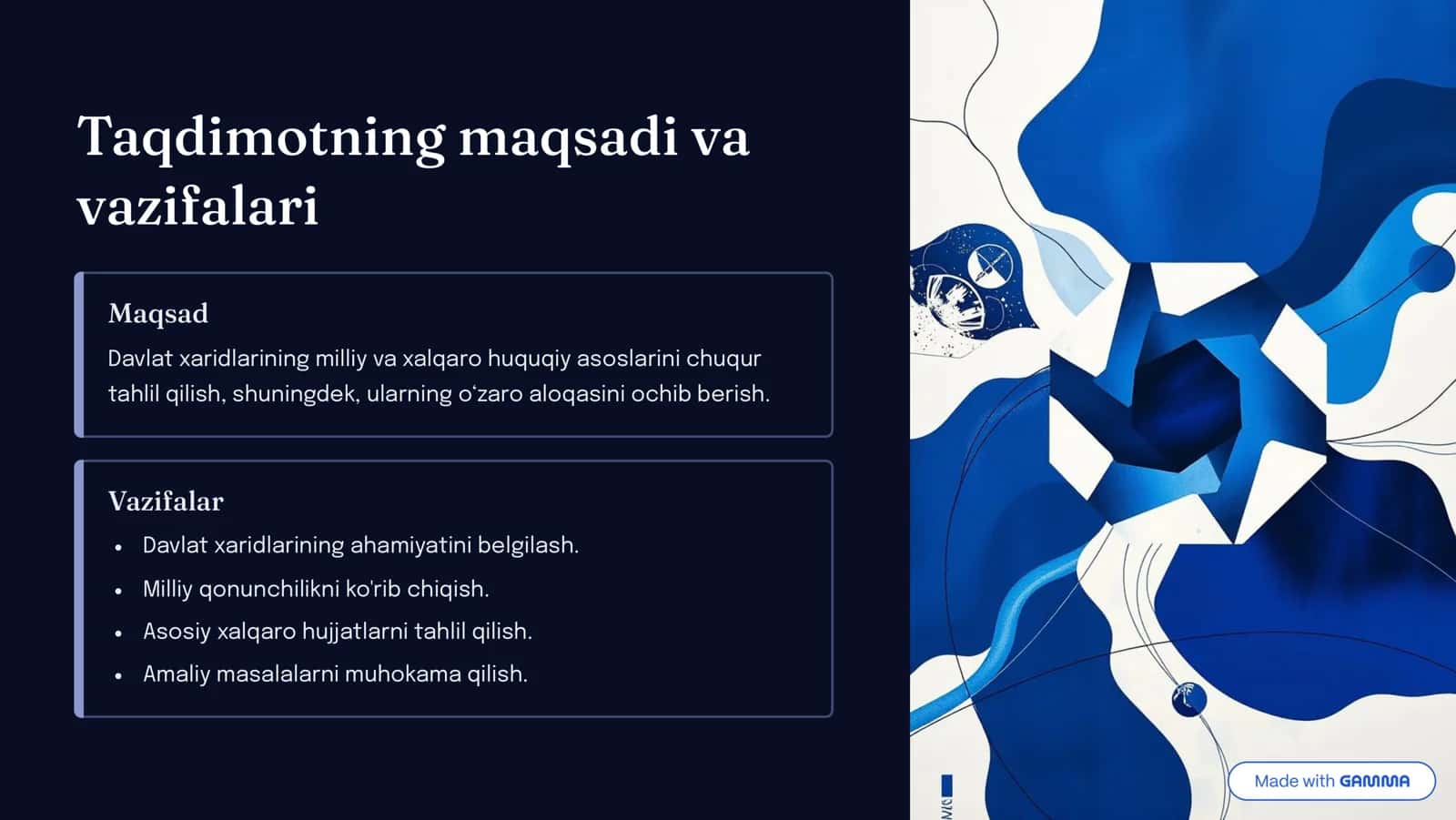 Davlat xaridlarini tashkil etishning milliy va xalqaro huquqiy asoslari 2