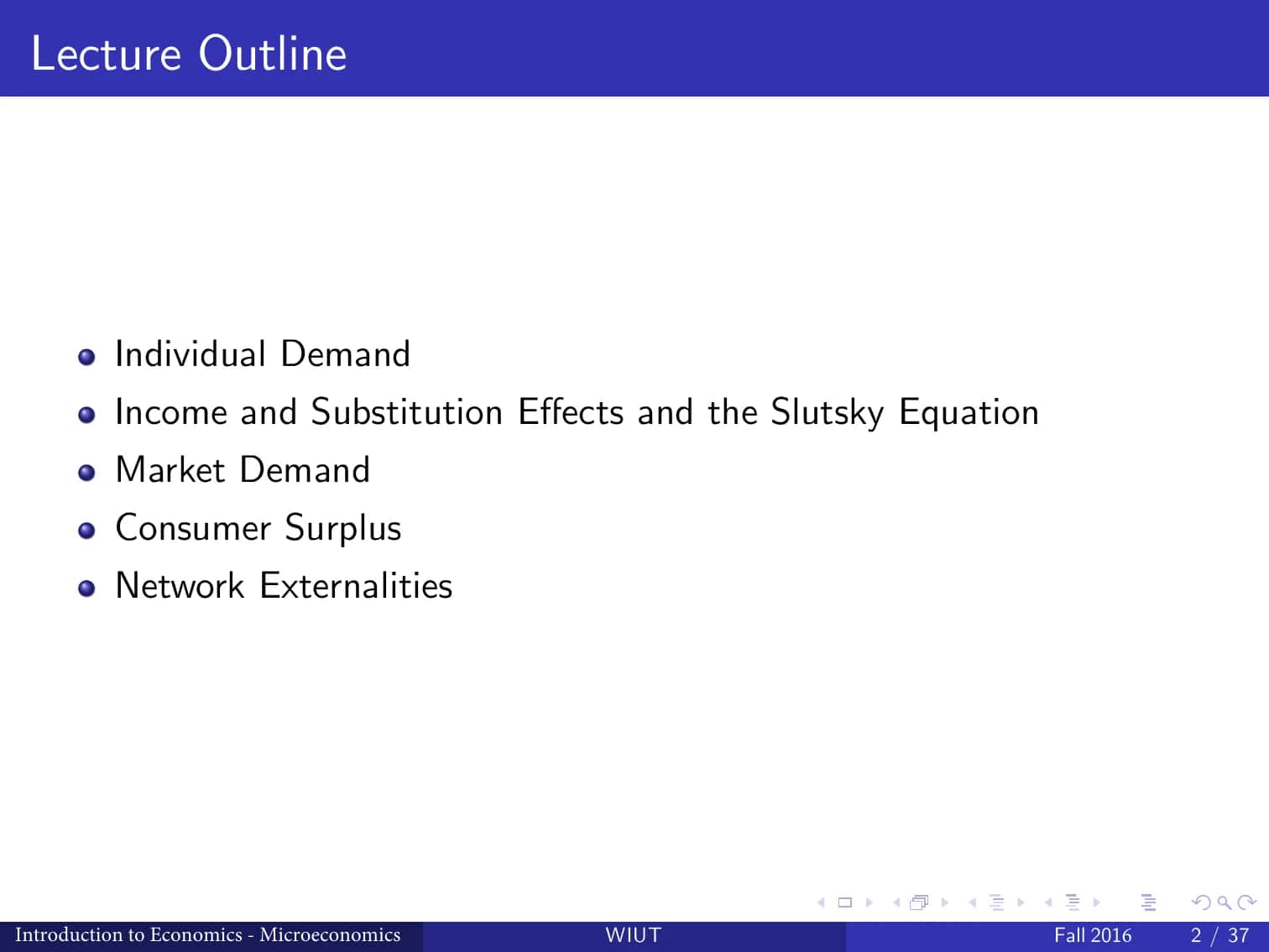 The Theory of Consumer Behavior 3: Individual and Market Demand 2
