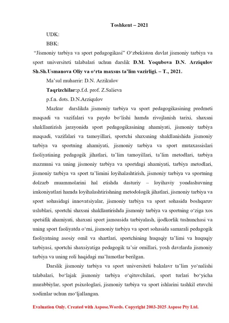 Jismoniy tarbiya va sport pedagogikasi (darslik) 2