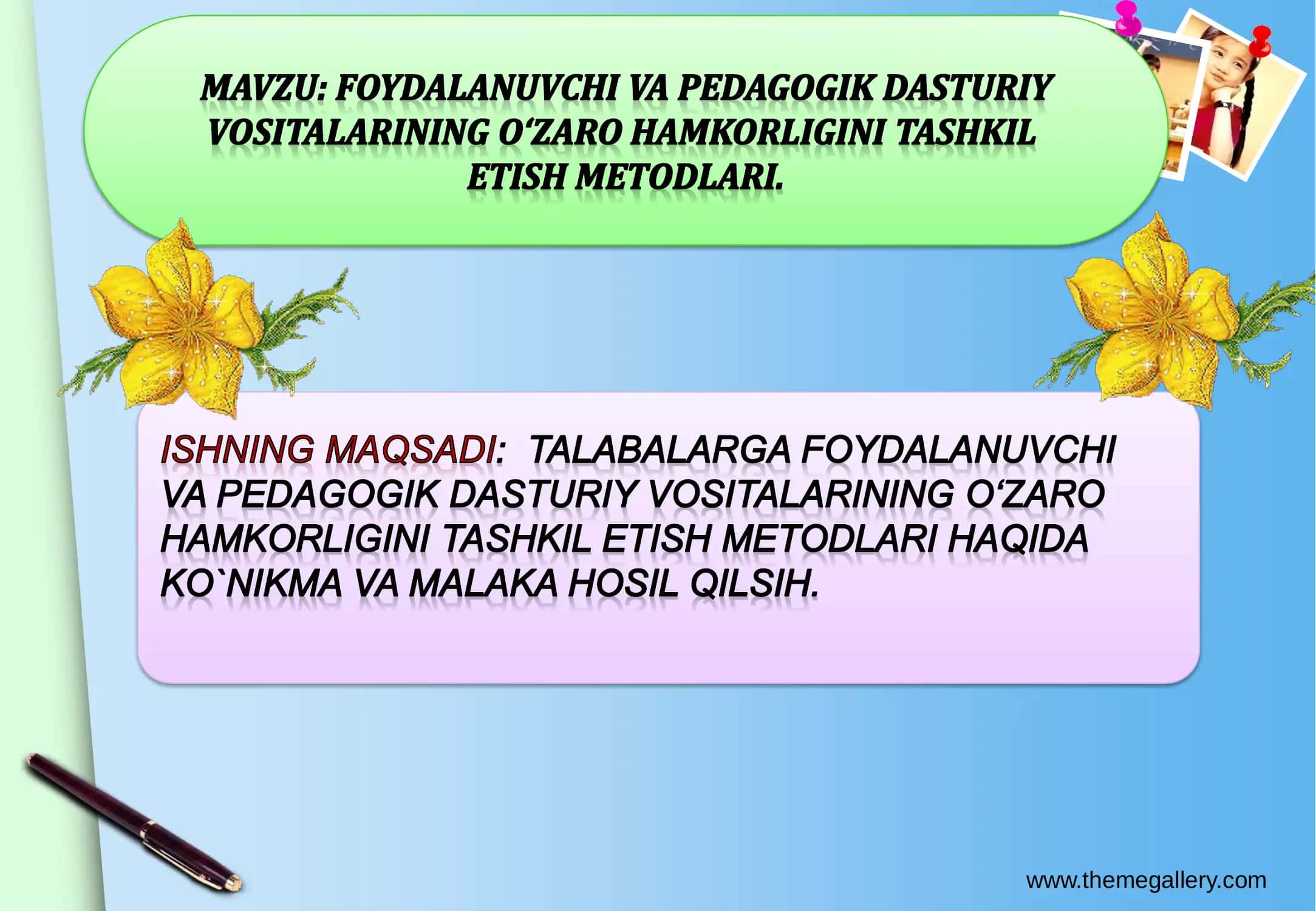 Foydalanuvchi va Pedagogik Dasturiy Vositalarining O‘zaro Hamkorligini Tashkil Etish Metodlari 2