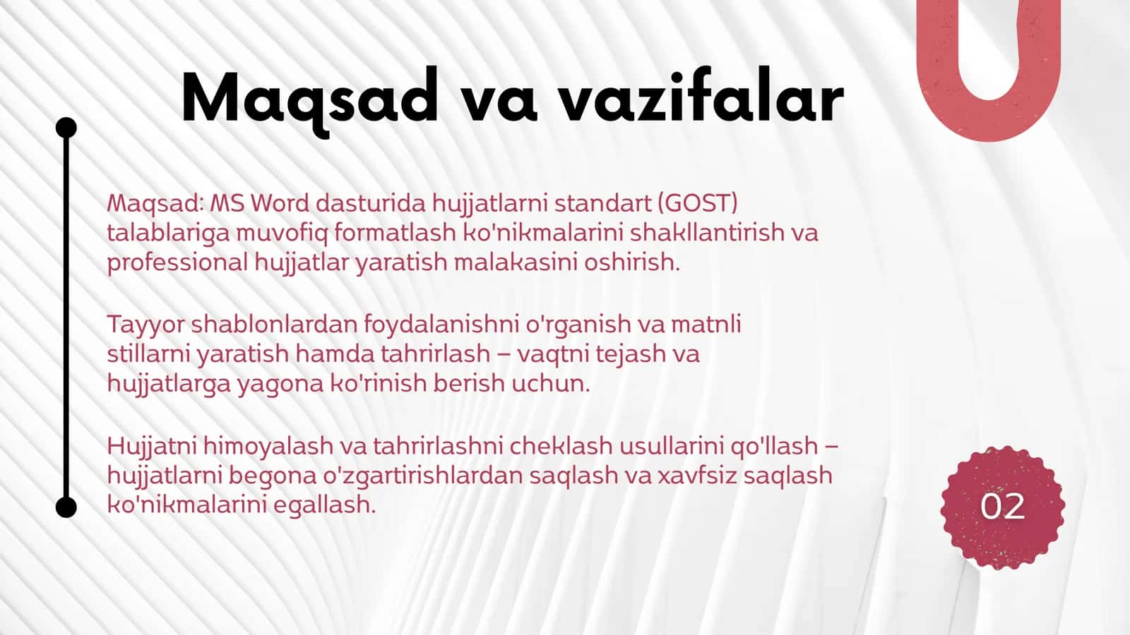 MS Word dasturida shablonlar va stillar bilan ishlash texnikasi 2