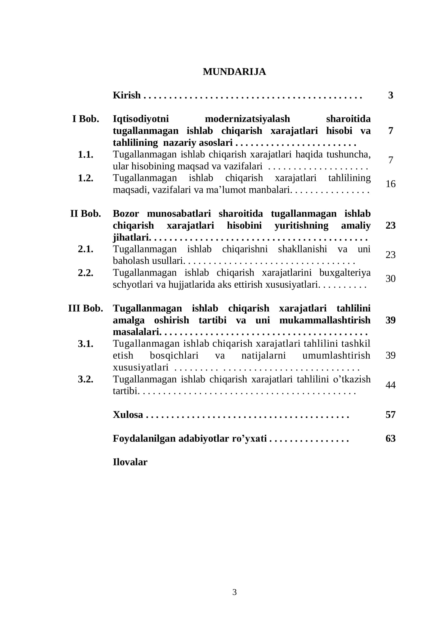 Tugallanmagan ishlab chiqarish xarajatlari hisobi va tahlili 2