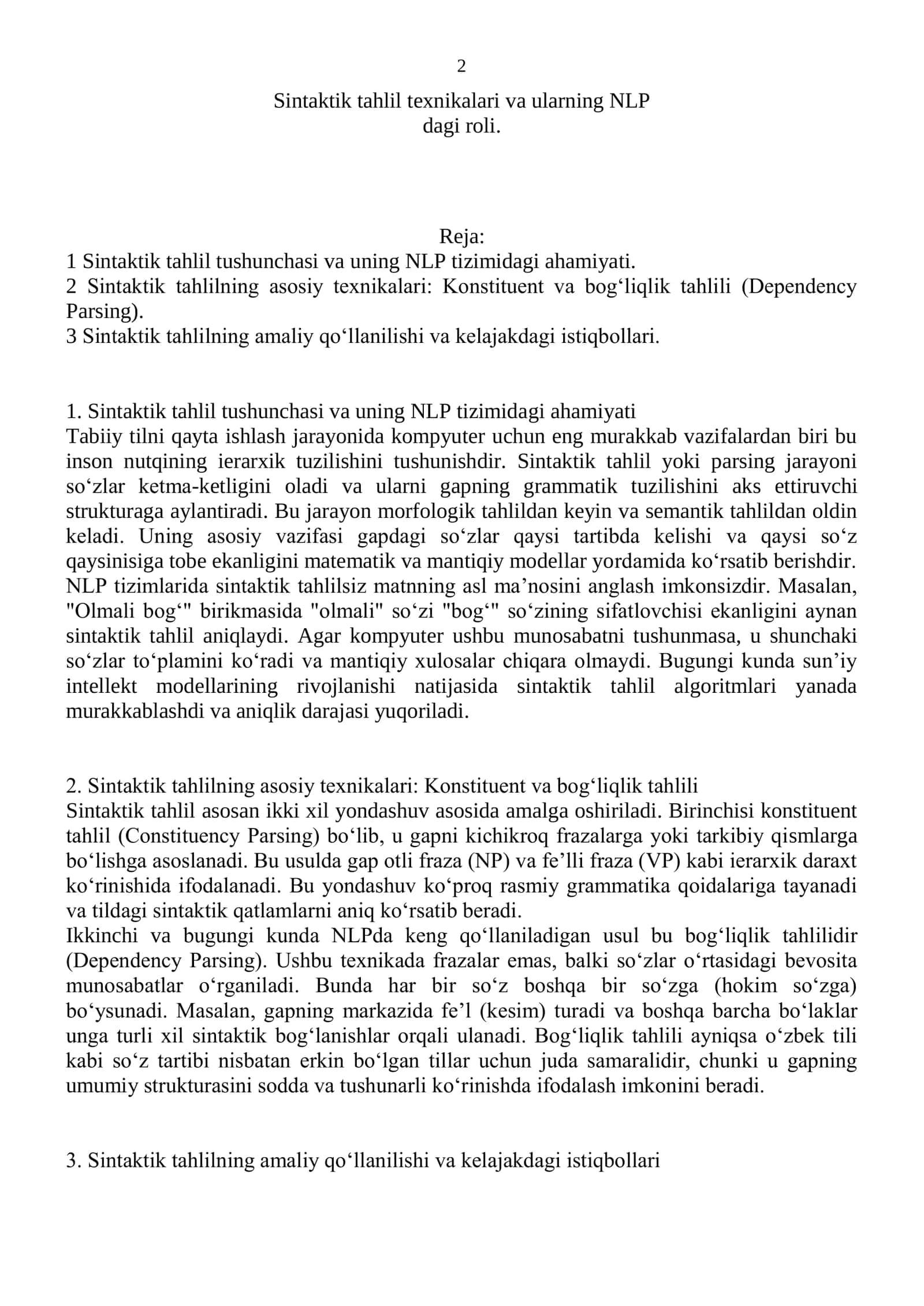 SUN’IY INTELLEKT MARUZA FANIDAN MUSTAQIL ISH 2