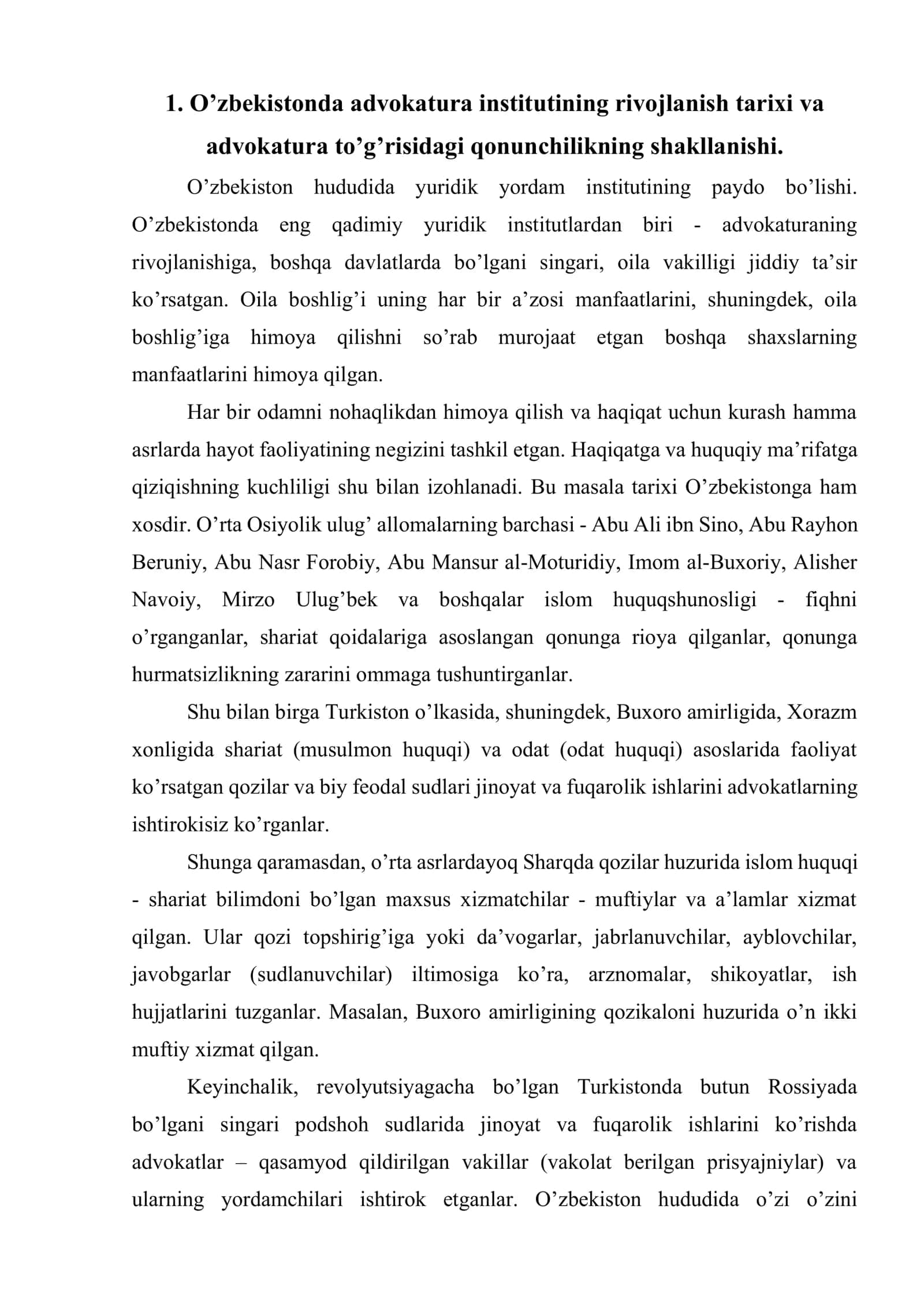 O’zbekiston Respublikasida advokatlik faoliyatining tashkiliy-huquqiy asoslari 2