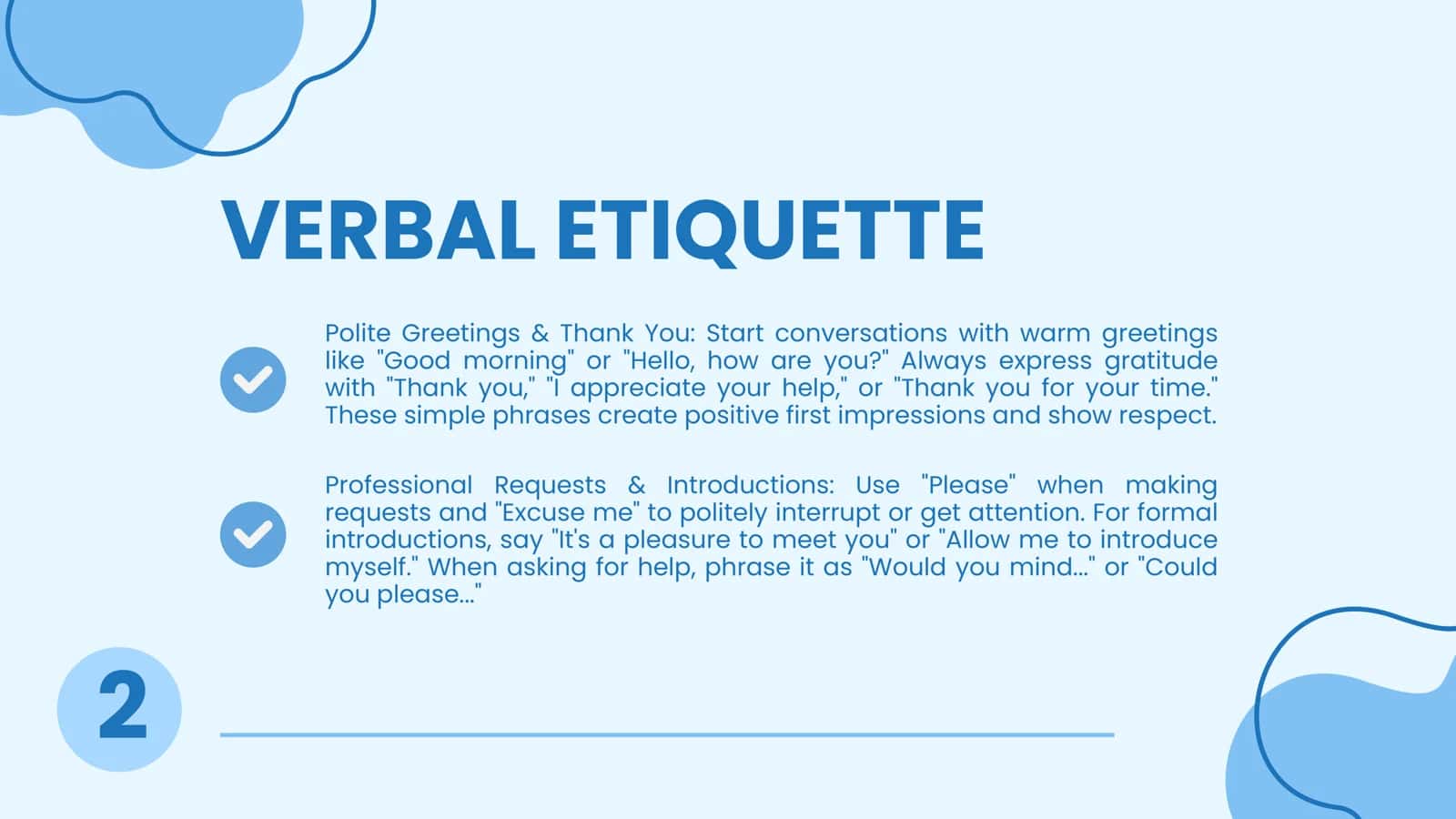 VERBAL & NONVERBAL ETIQUETTE 2