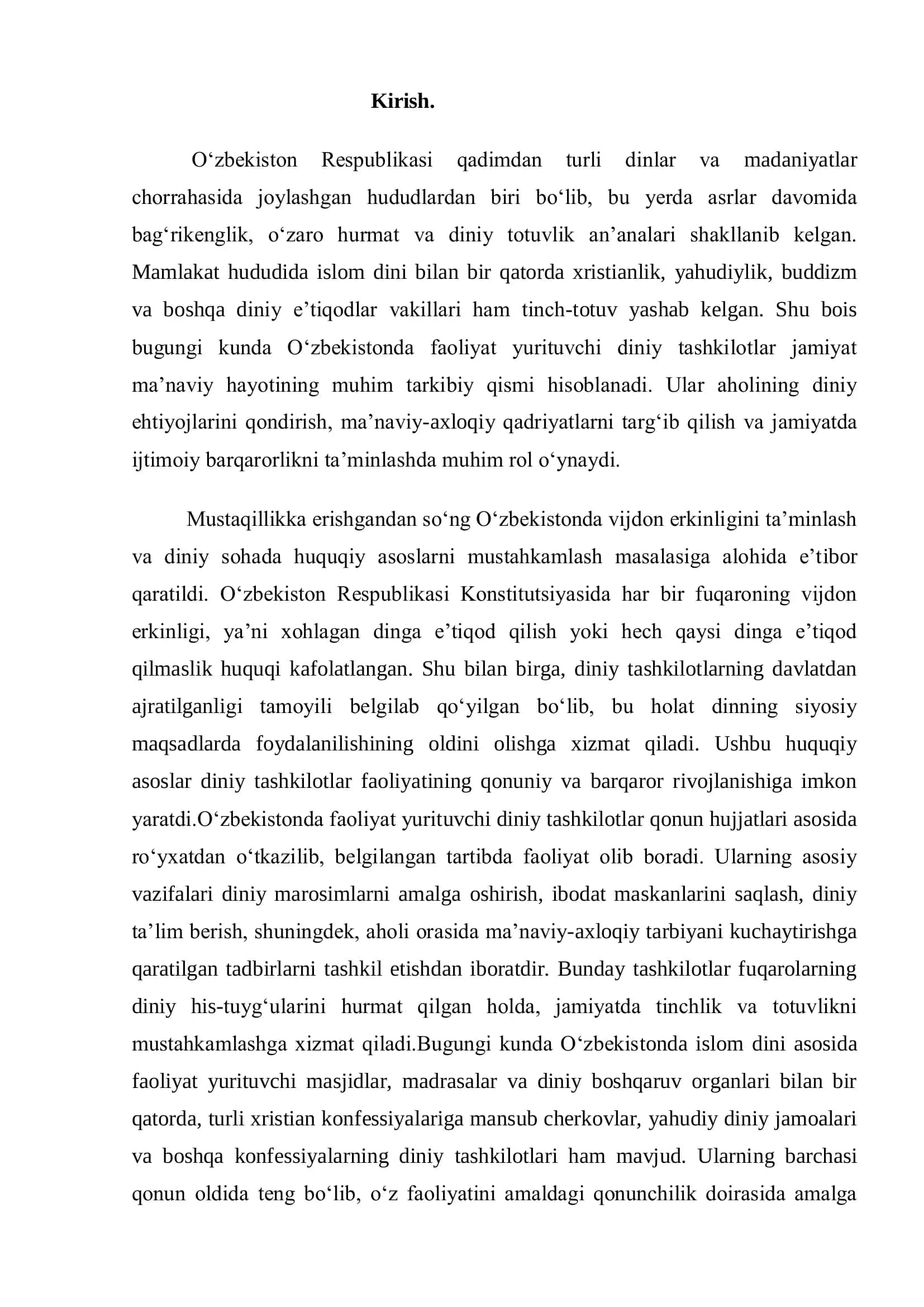 Oʻzbekistonda Faoliyat Yurituvchi Diniy Tashkilotlar 2