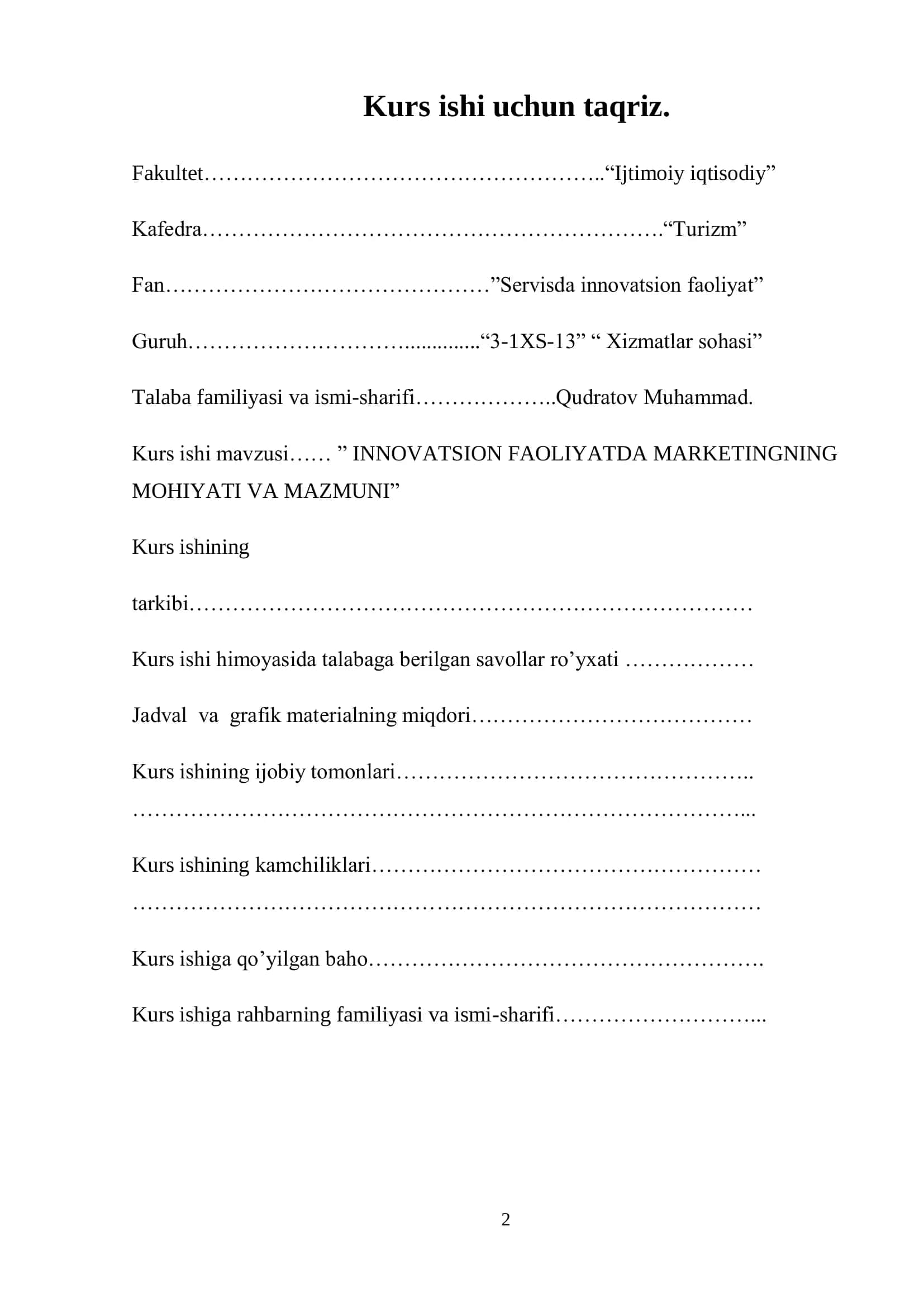 INNOVATSION FAOLIYATDA MARKETINGNING MOHIYATI VA MAZMUNI 2