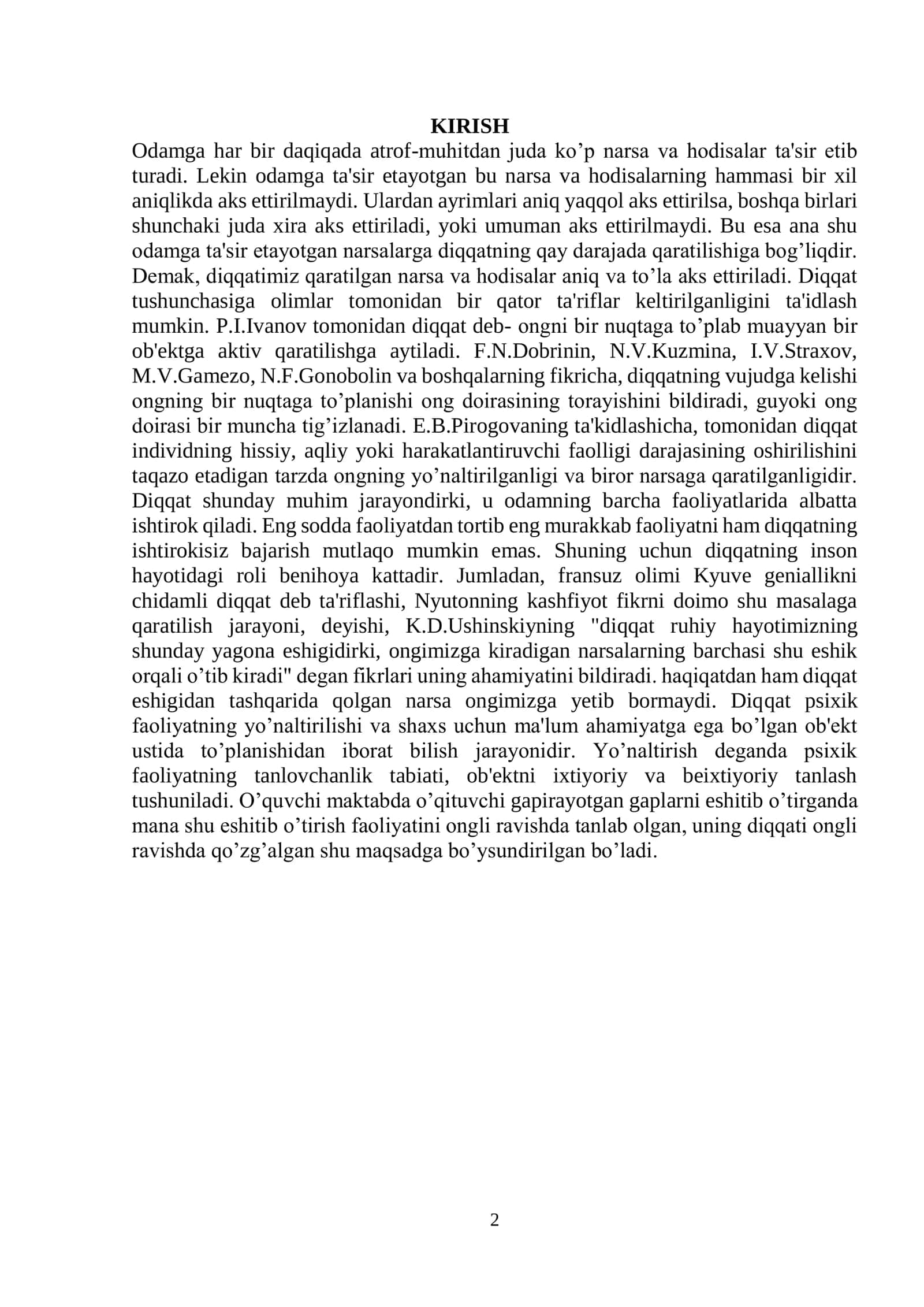 Diqqat va xotira 2