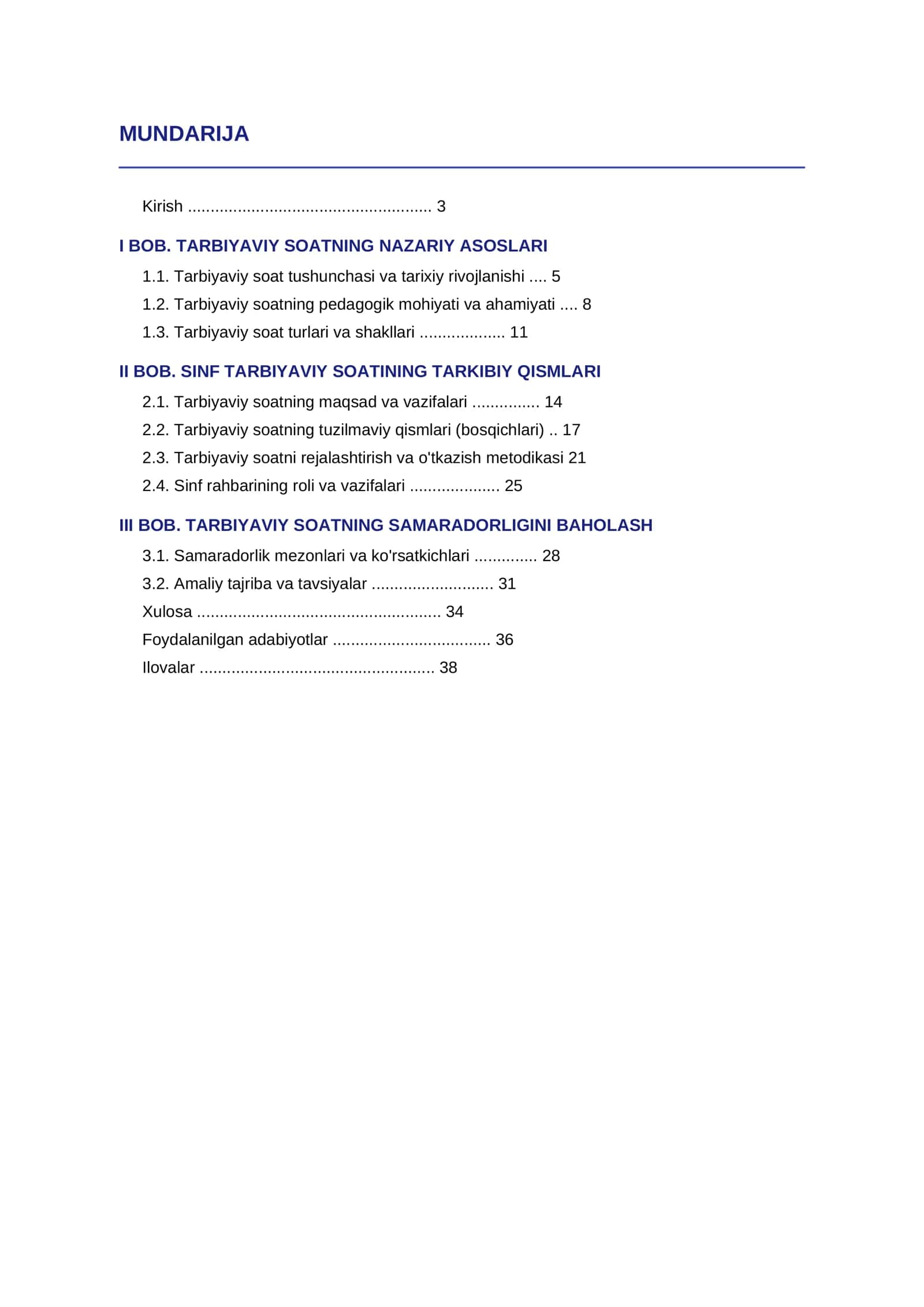 SINF TARBIYAVIY SOATLARINING TARKIBIY QISMLARI 2