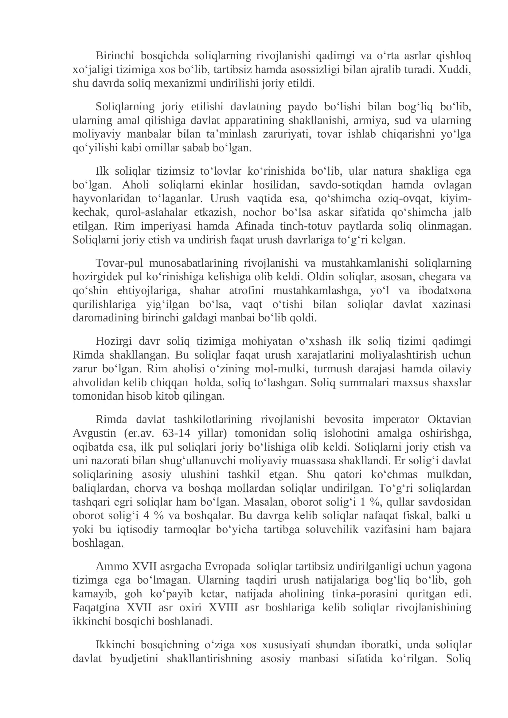 SOLIQ MUNOSABATLARINING VUJUDGA KELISHI VA RIVOJLANISH BOSQICHLARI 2