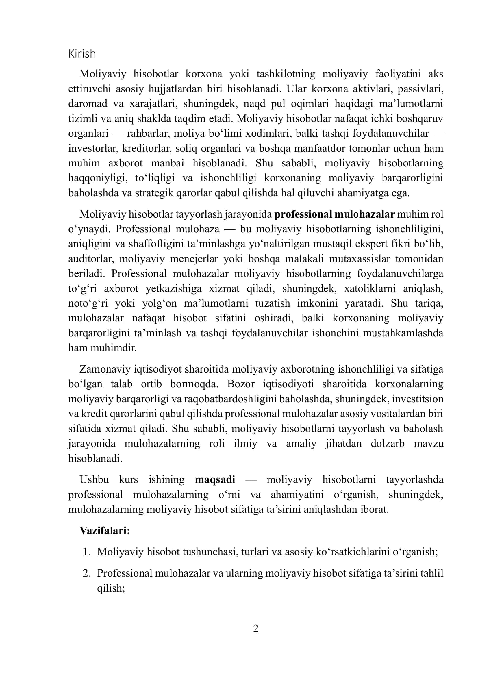 Moliyaviy natijalar hisobotni shakllantirishda yuzaga keladigan muammolar 2