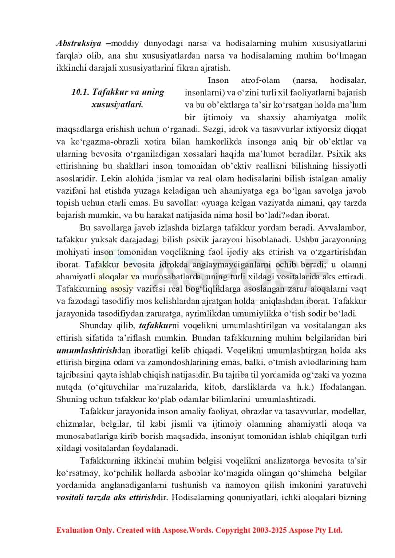 Tafakkur va uning xususiyatlari 2