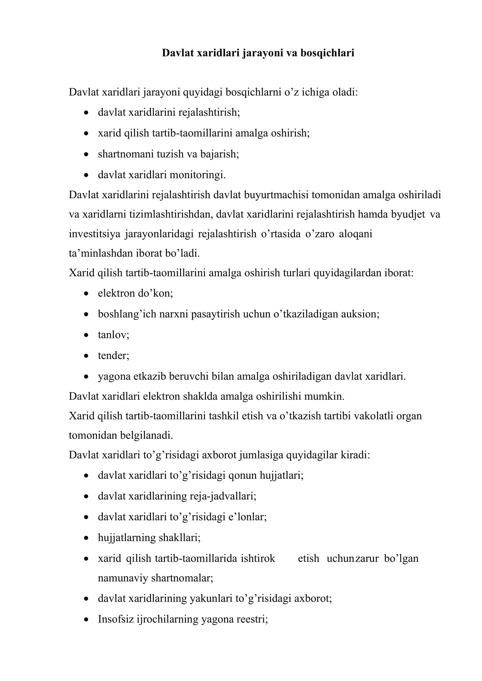 Davlat xaridlari jarayoni 2