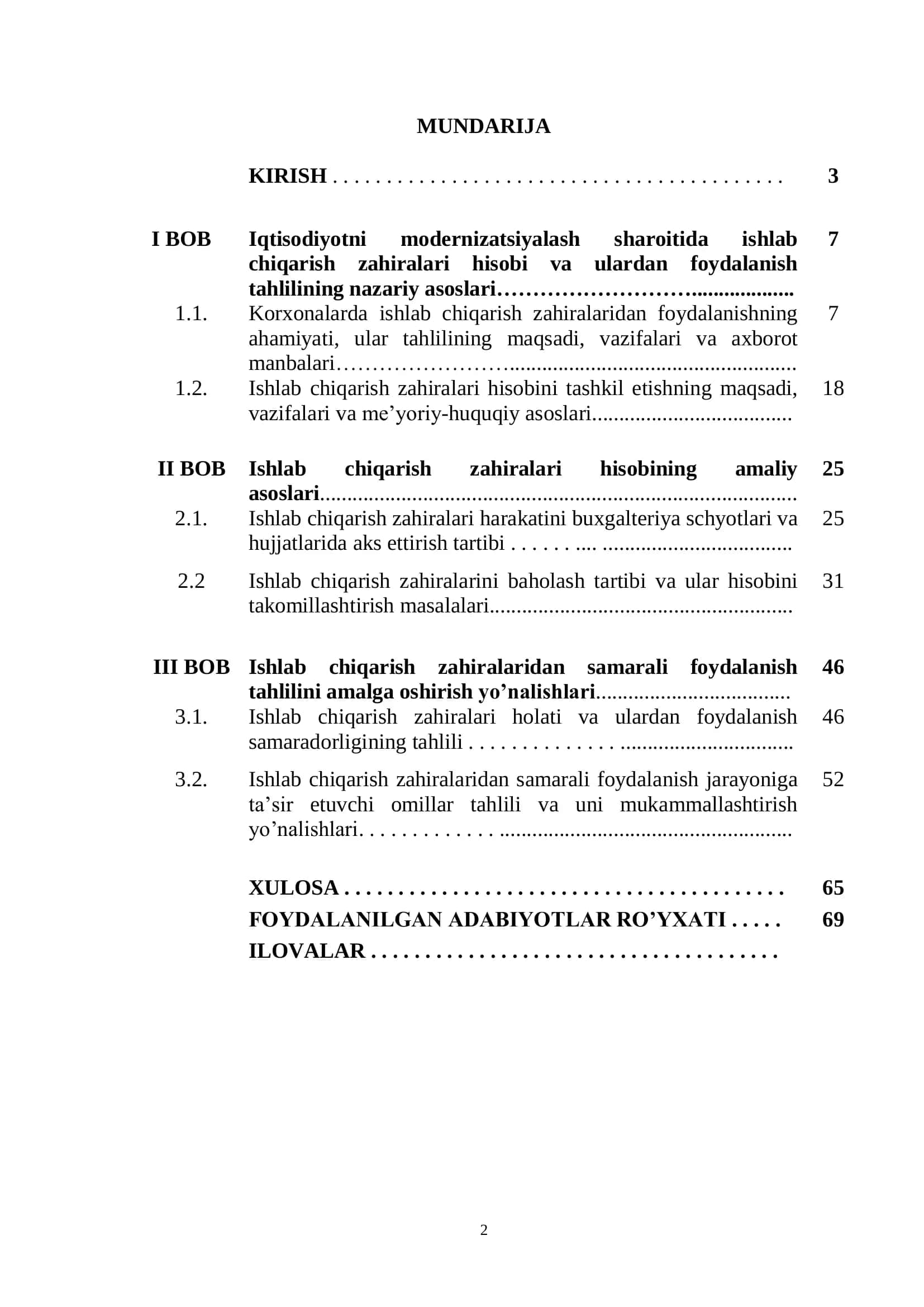 Ishlab chiqarish zahiralari hisobi va ulardan foydalash tahlili 2